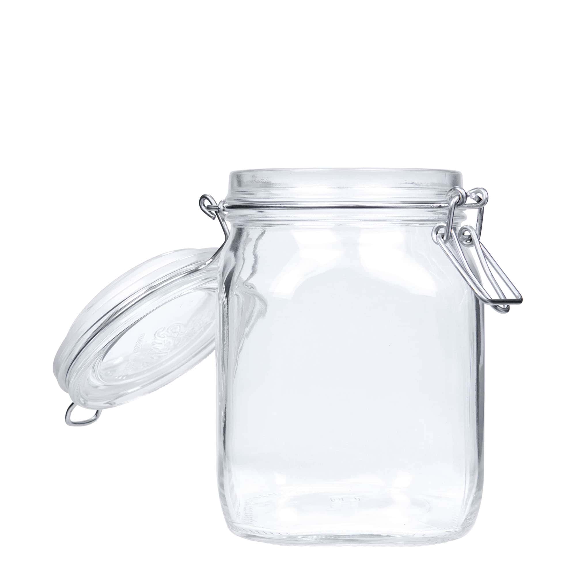 1000 ml bøyleglass "Fido", kvadratisk, åpning: Bøylelokk
