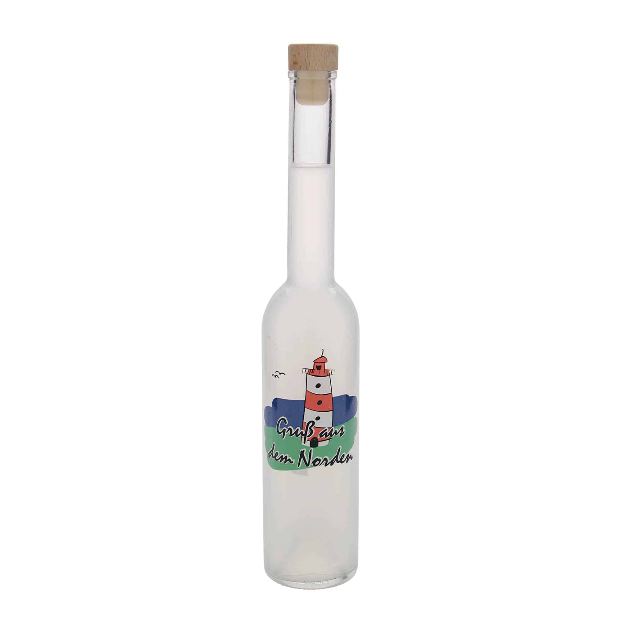 350 ml glassflaske 'Opera', motiv: Norden, åpning: kork