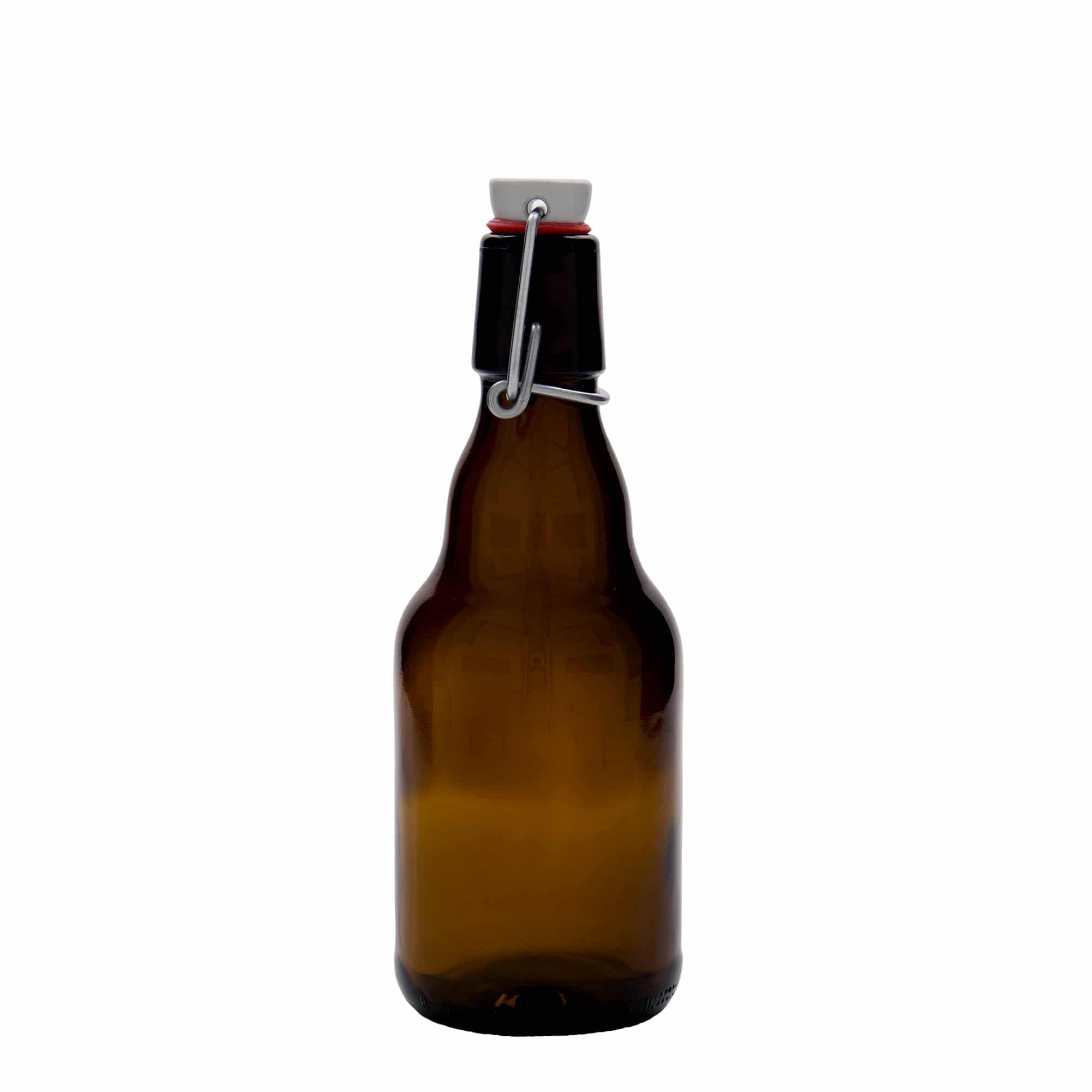 330 ml ølflaske "Steinie", glass, brun, åpning: Bøylelokk