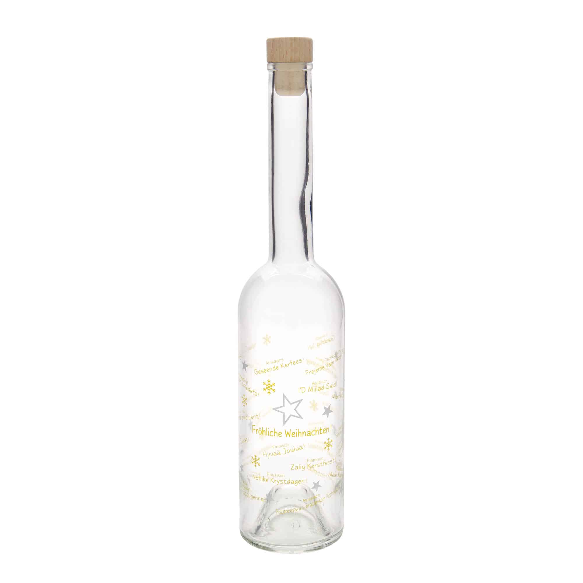 500 ml glassflaske "Opera", motiv: Jul i verden, åpning: Kork