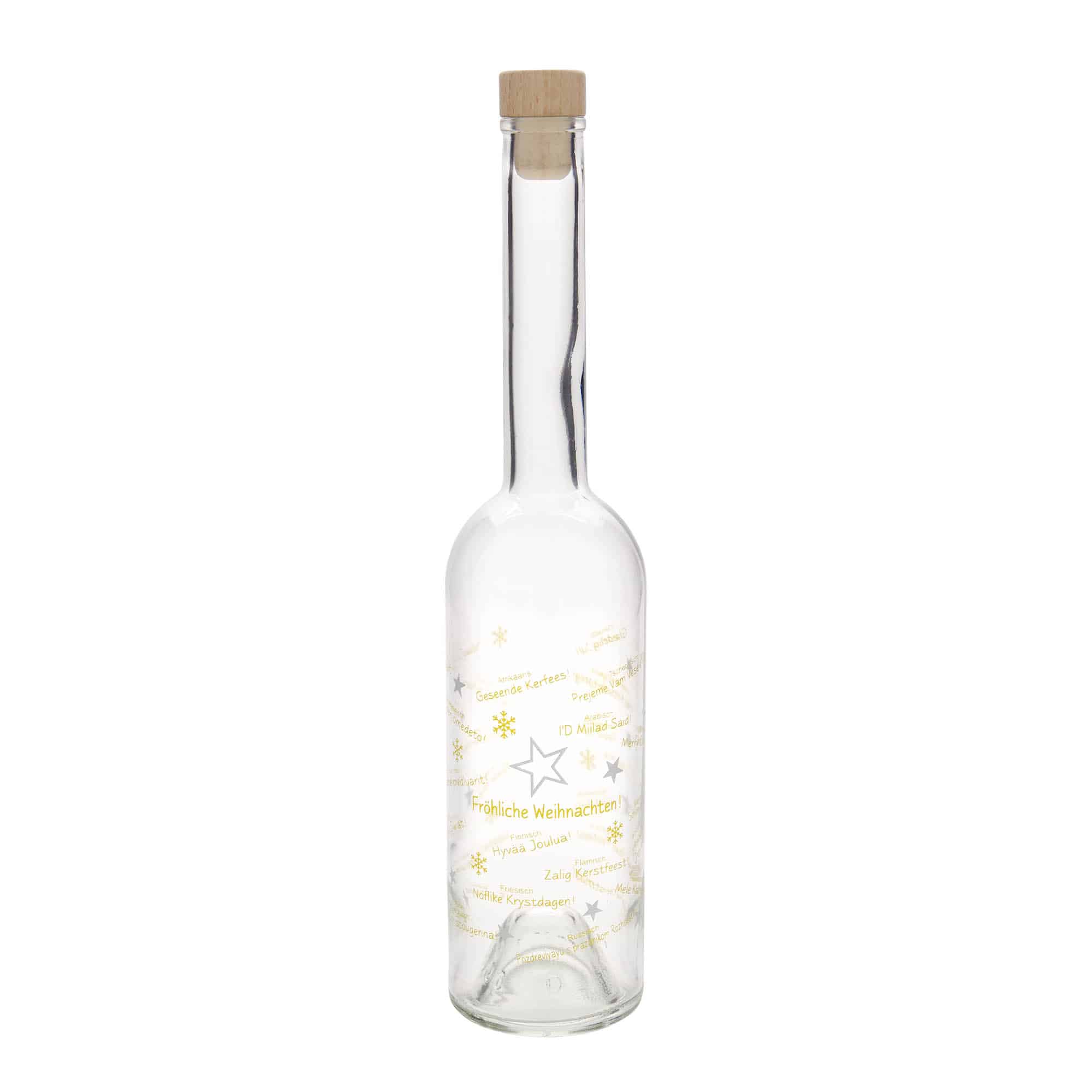 500 ml glassflaske 'Opera', motiv: Jul i verden, åpning: kork