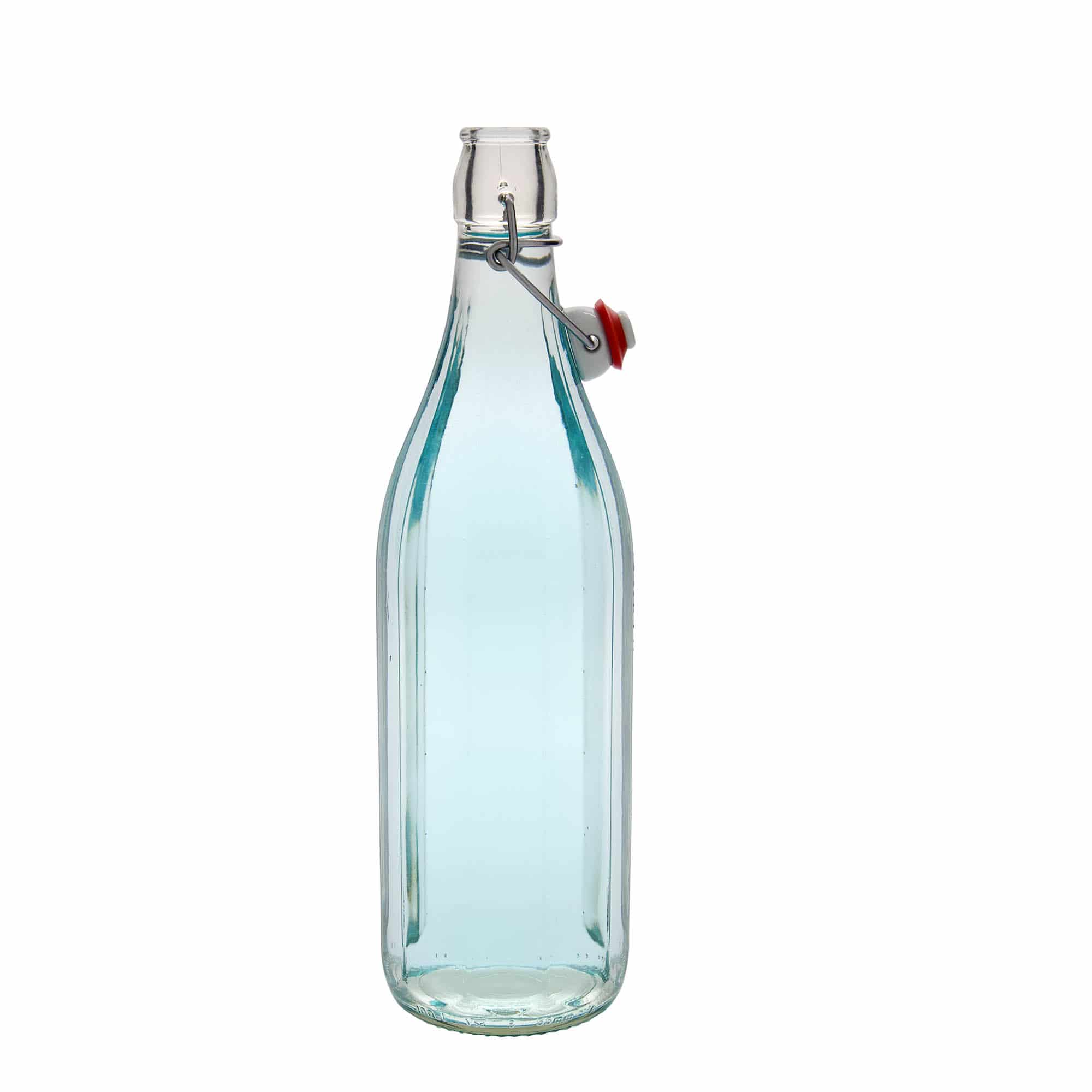 1000 ml glassflaske "Bravo", tikantet, åpning: Bøylelokk