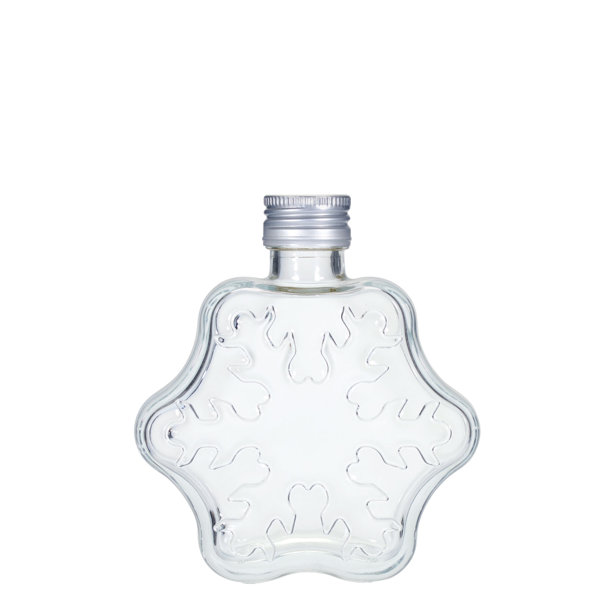 200 ml glassflaske 'Snøfnugg', åpning: PP 28
