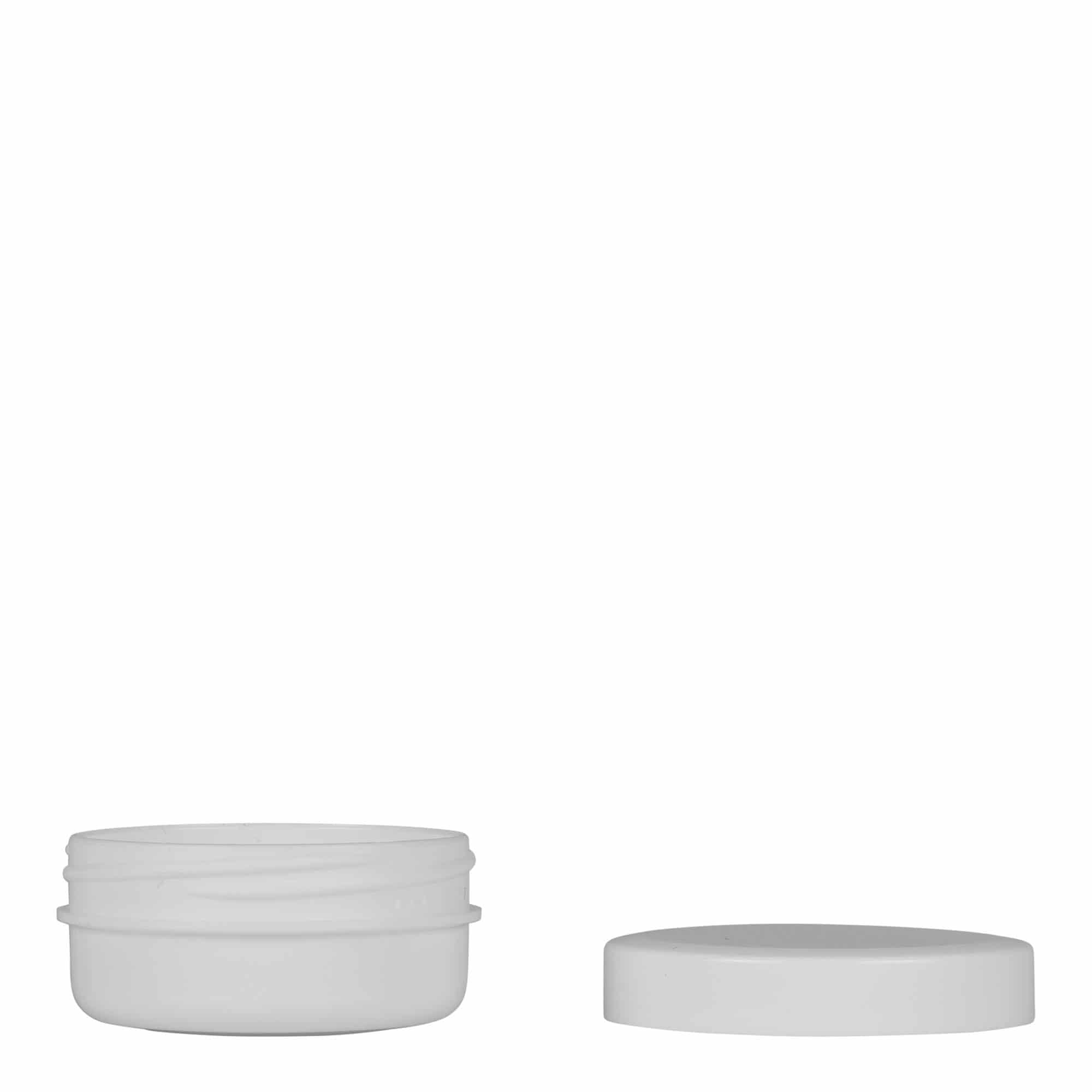 12 ml plastboks 'White Line', PP, hvit, åpning: skrukork