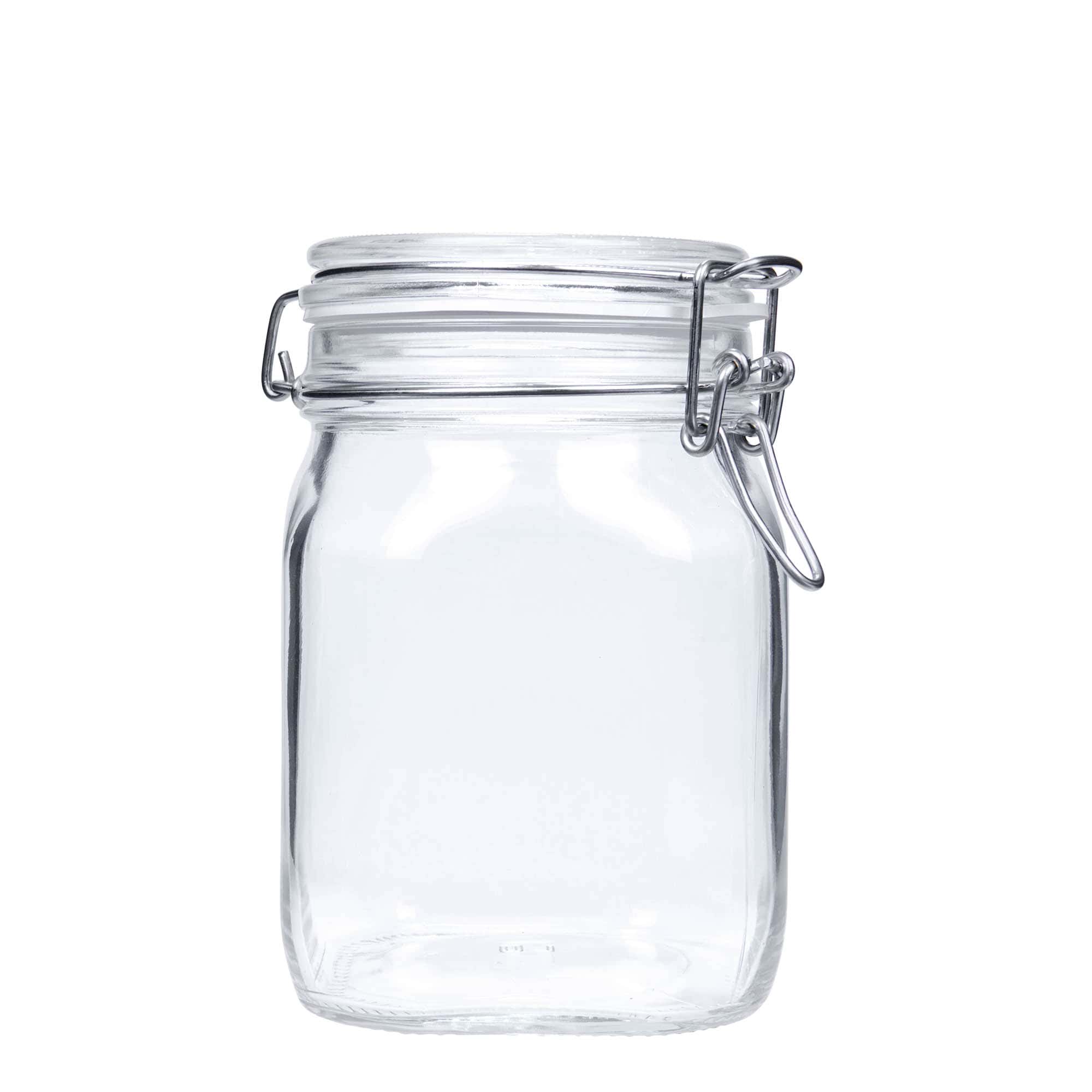 1000 ml bøyleglass "Fido", kvadratisk, åpning: Bøylelokk 1000 ml bøyleglass "Fido", kvadratisk, åpning: Bøylelokk