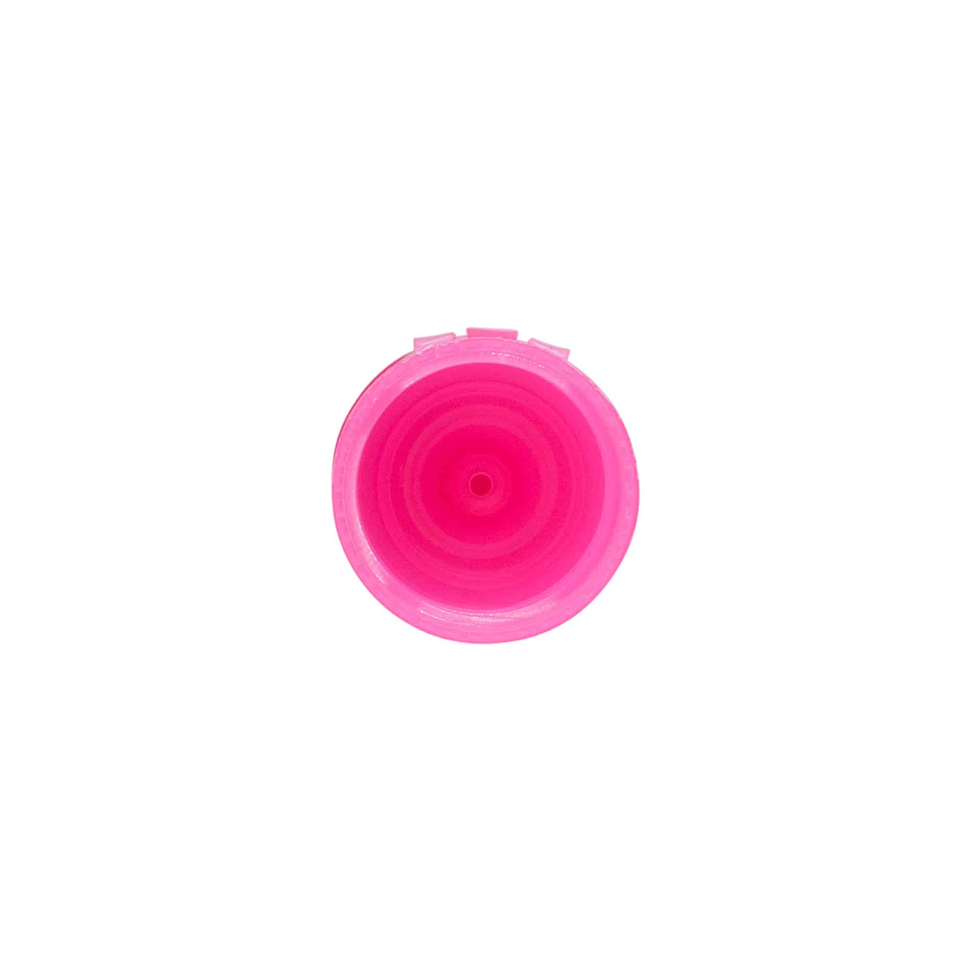 Skrulokk med hengsel, PP-plast, rosa, for åpning: 24/410