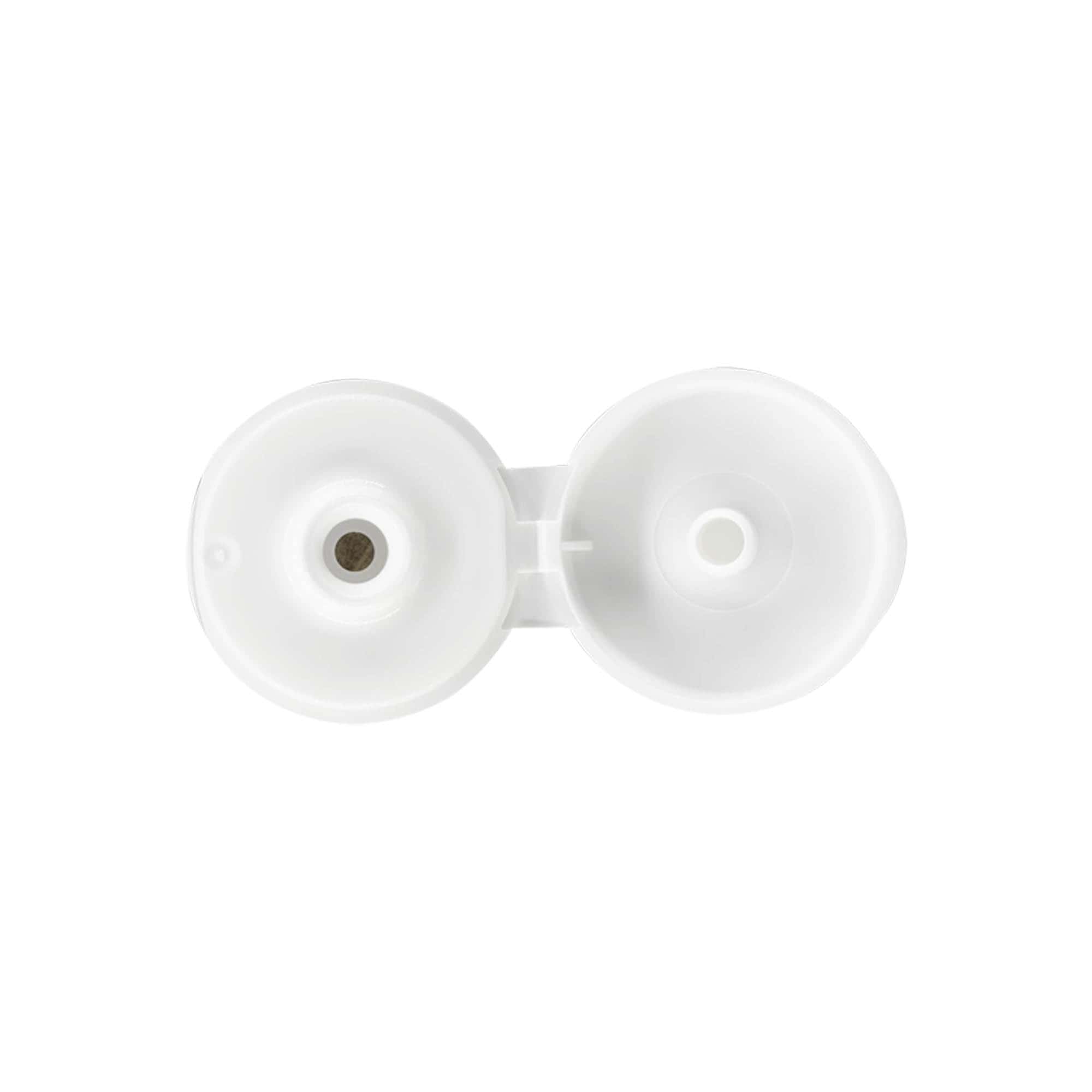 Skrukork med hengsel, PP-plast, hvit, for åpning: 24/410 Skrukork med hengsel, PP-plast, hvit, for åpning: 24/410