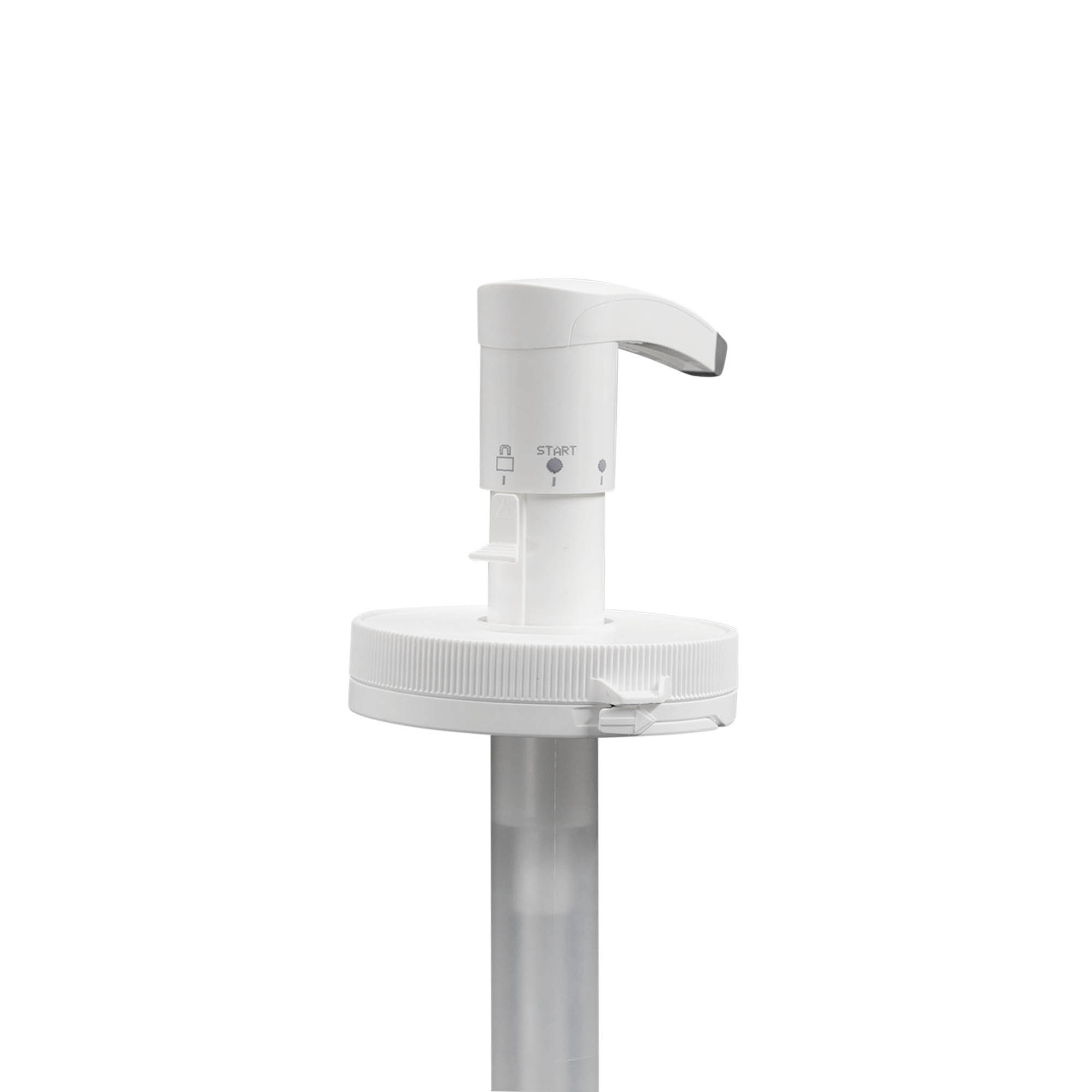 Dispenserpumpe for 655 ml 'Securibox', PE-plast, hvit, for åpning: Skrukork