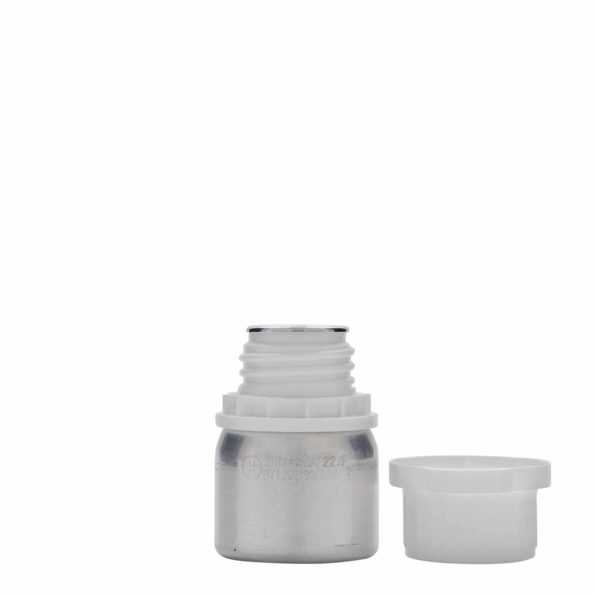 50 ml aluminiumsflaske, metall, sølv, åpning: DIN 32 50 ml aluminiumsflaske, metall, sølv, åpning: DIN 32