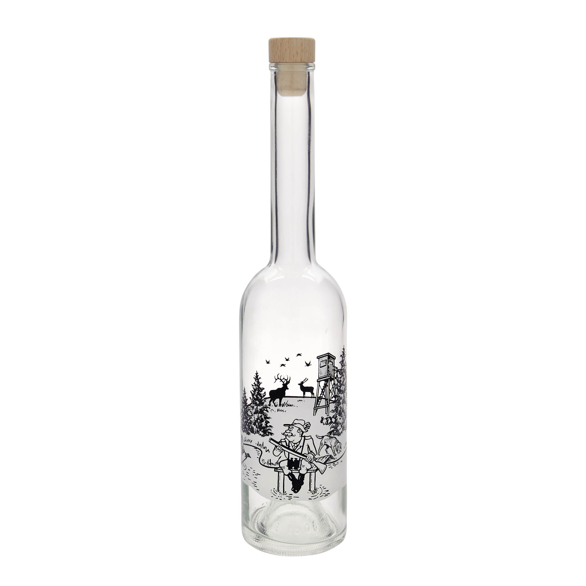 500 ml glassflaske 'Opera', motiv: Jeger, åpning: kork