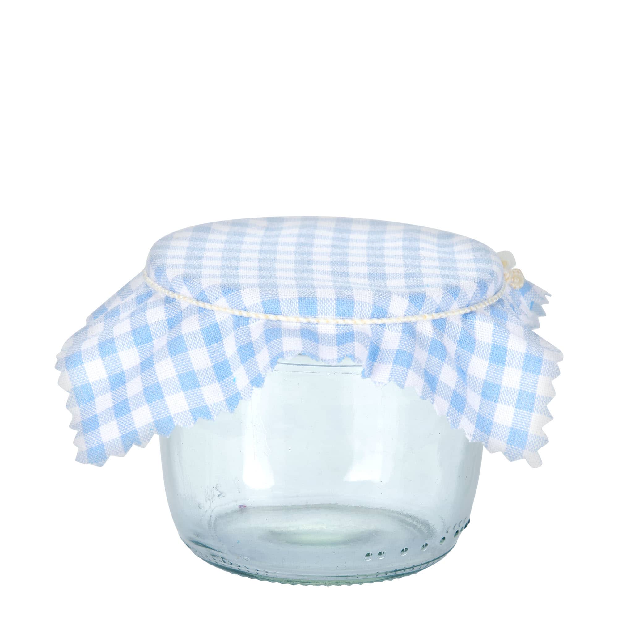 Rutete stoffserviett 12x12, kvadratisk, tekstil, lyseblå, åpning: TO38-TO53