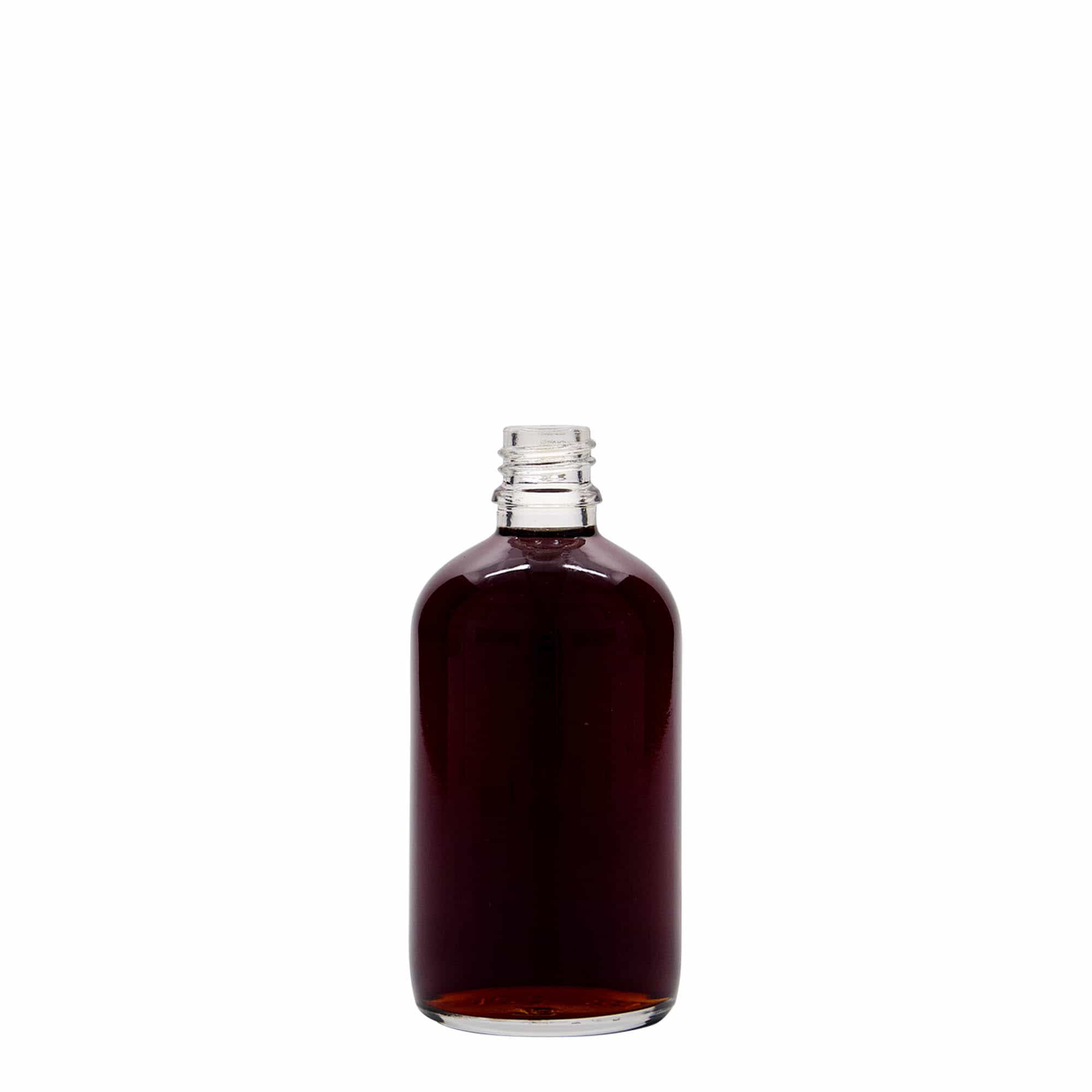100 ml medisinflaske, glass, åpning: DIN 18