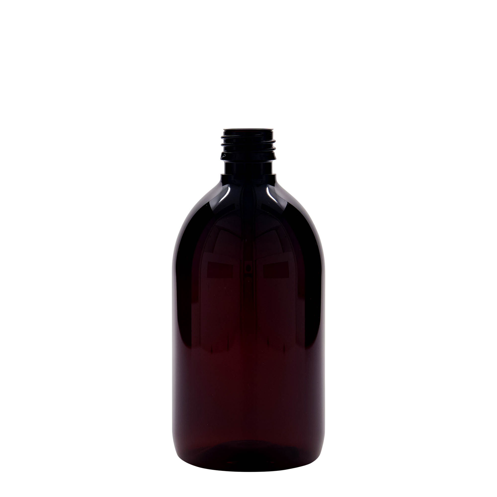 500 ml PET-medisinflaske, brun, plast, åpning: PP 28 500 ml PET-medisinflaske, brun, plast, åpning: PP 28