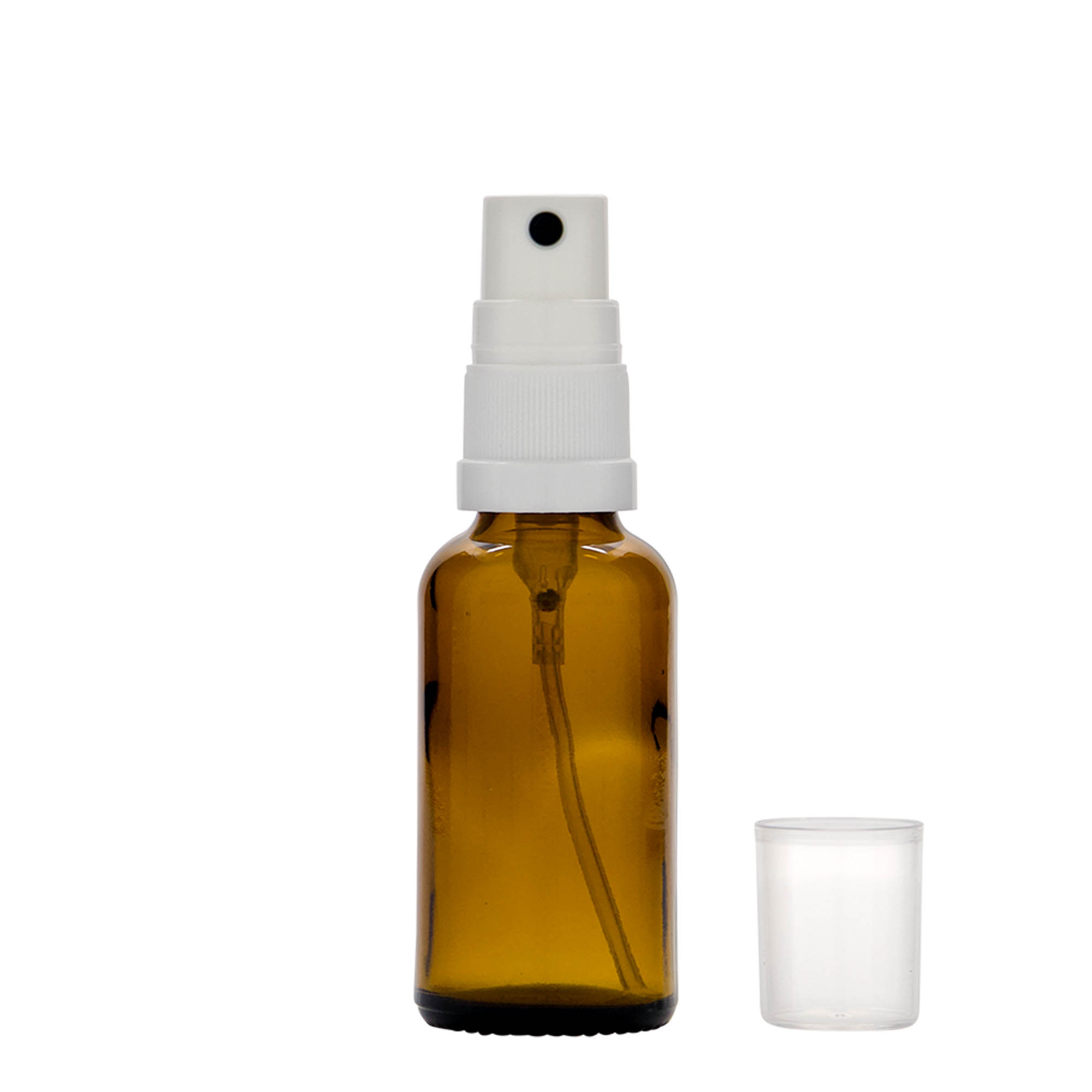 30 ml sprayflaske medisin, glass, brun, åpning: DIN 18