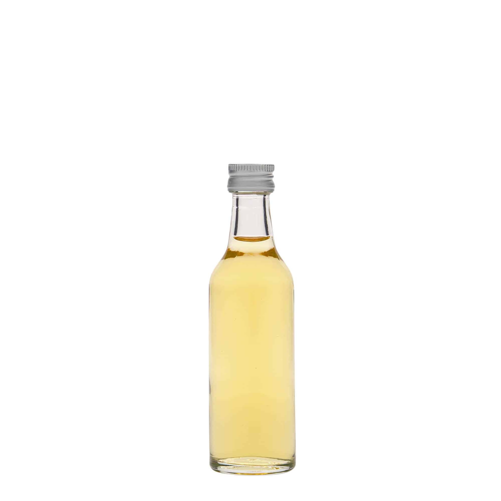 50 ml glassflaske rett hals, åpning: PP 28