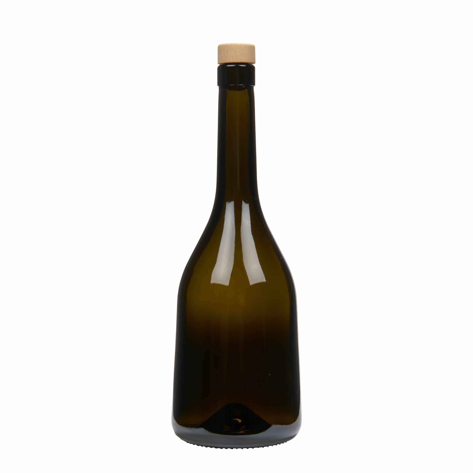 750 ml glassflaske "Rustica", antikkgrønn, åpning: Kork