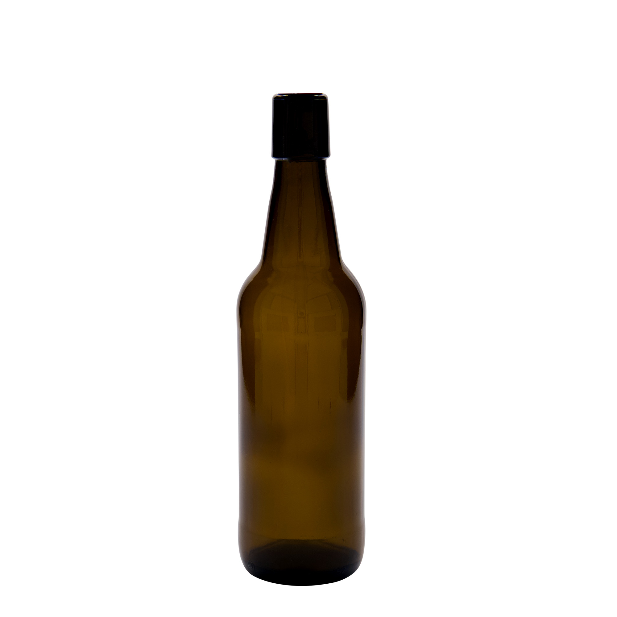 500 ml ølflaske, glass, brun, åpning: patentkork