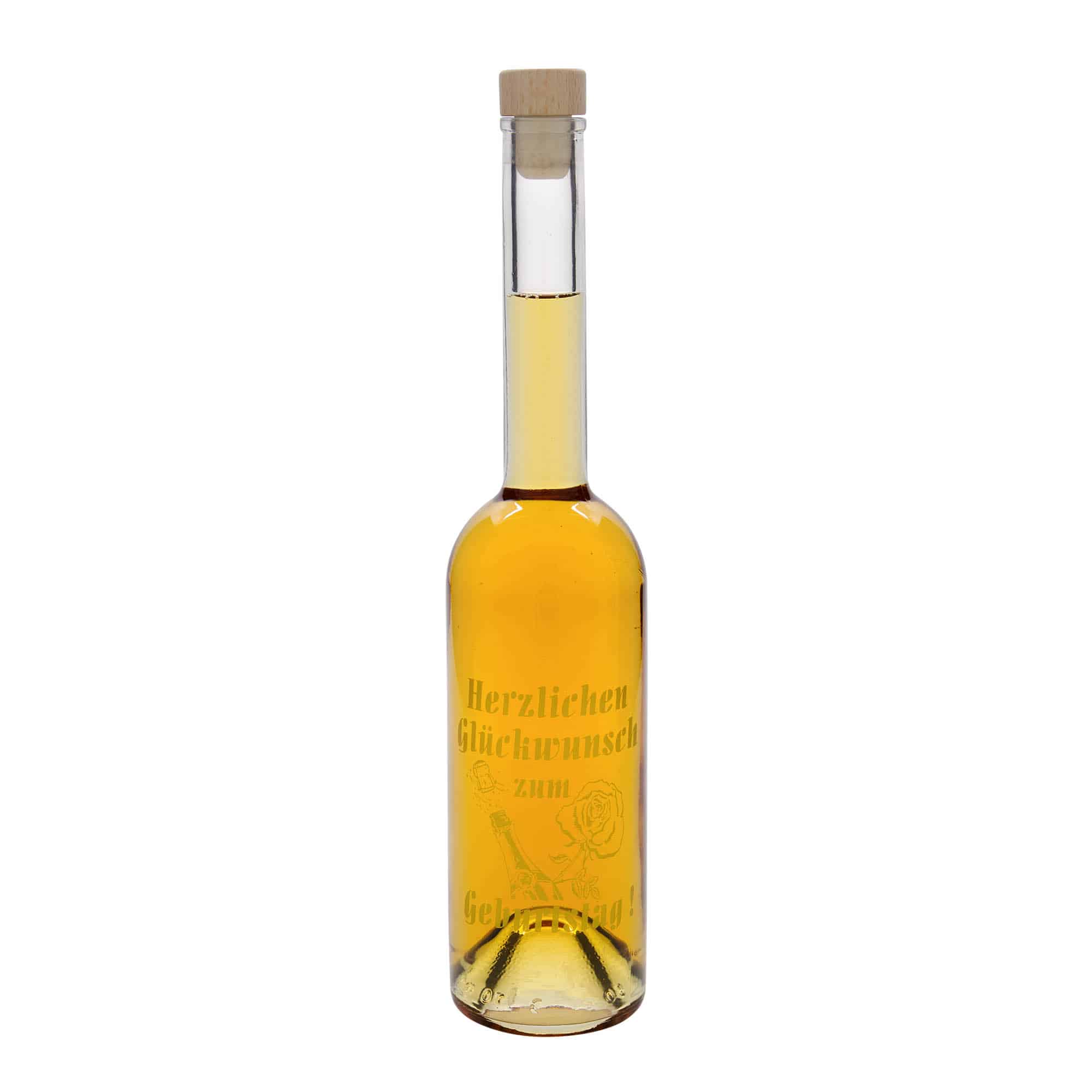 500 ml glassflaske "Opera", motiv: Bursdagssflaske, åpning: Kork