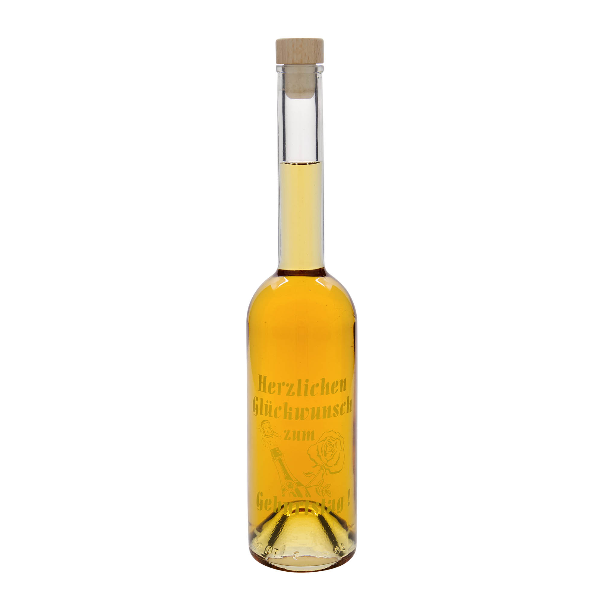 500 ml glassflaske 'Opera', motiv: bursdagsflaske, åpning: kork