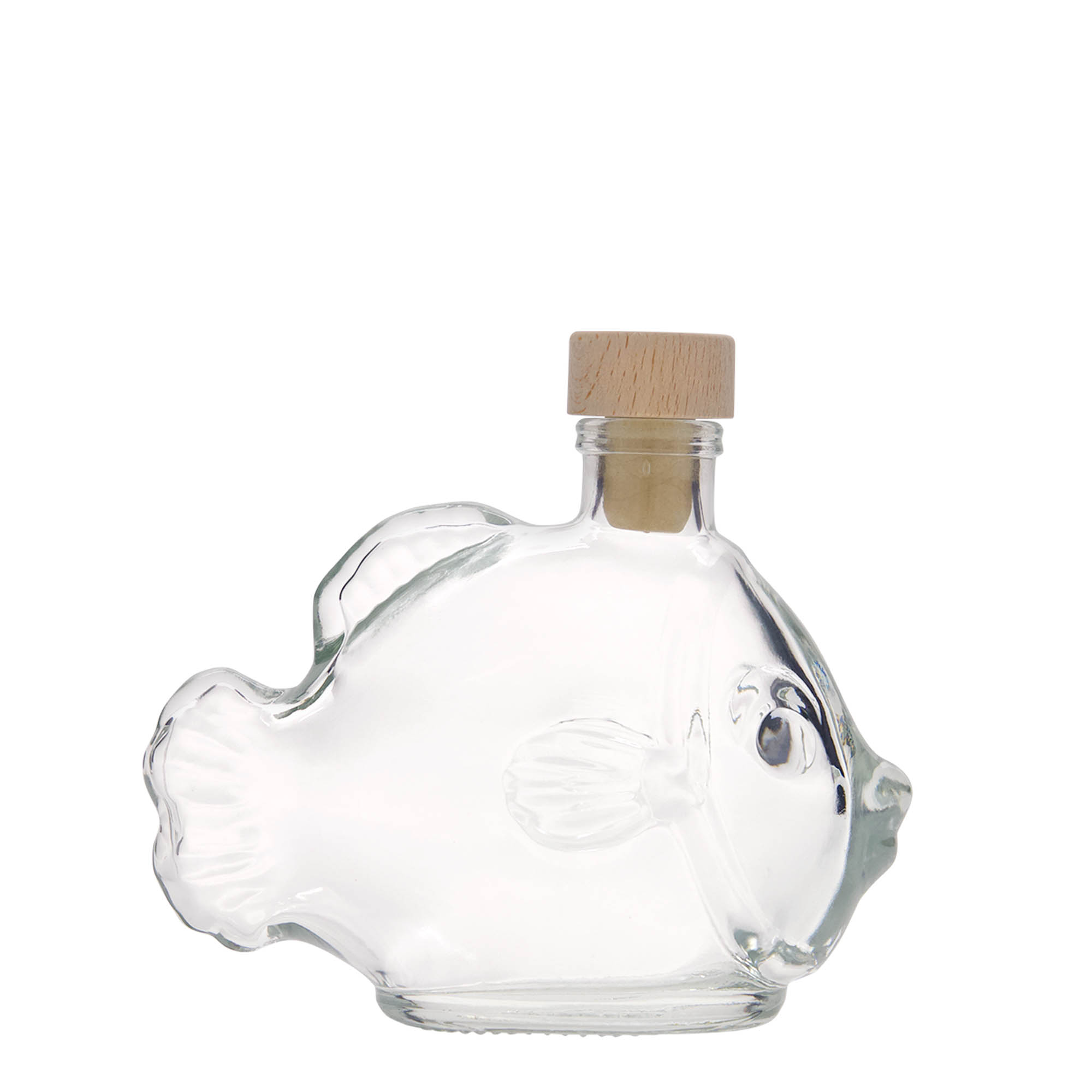 200 ml glassflaske 'Fisk', åpning: kork