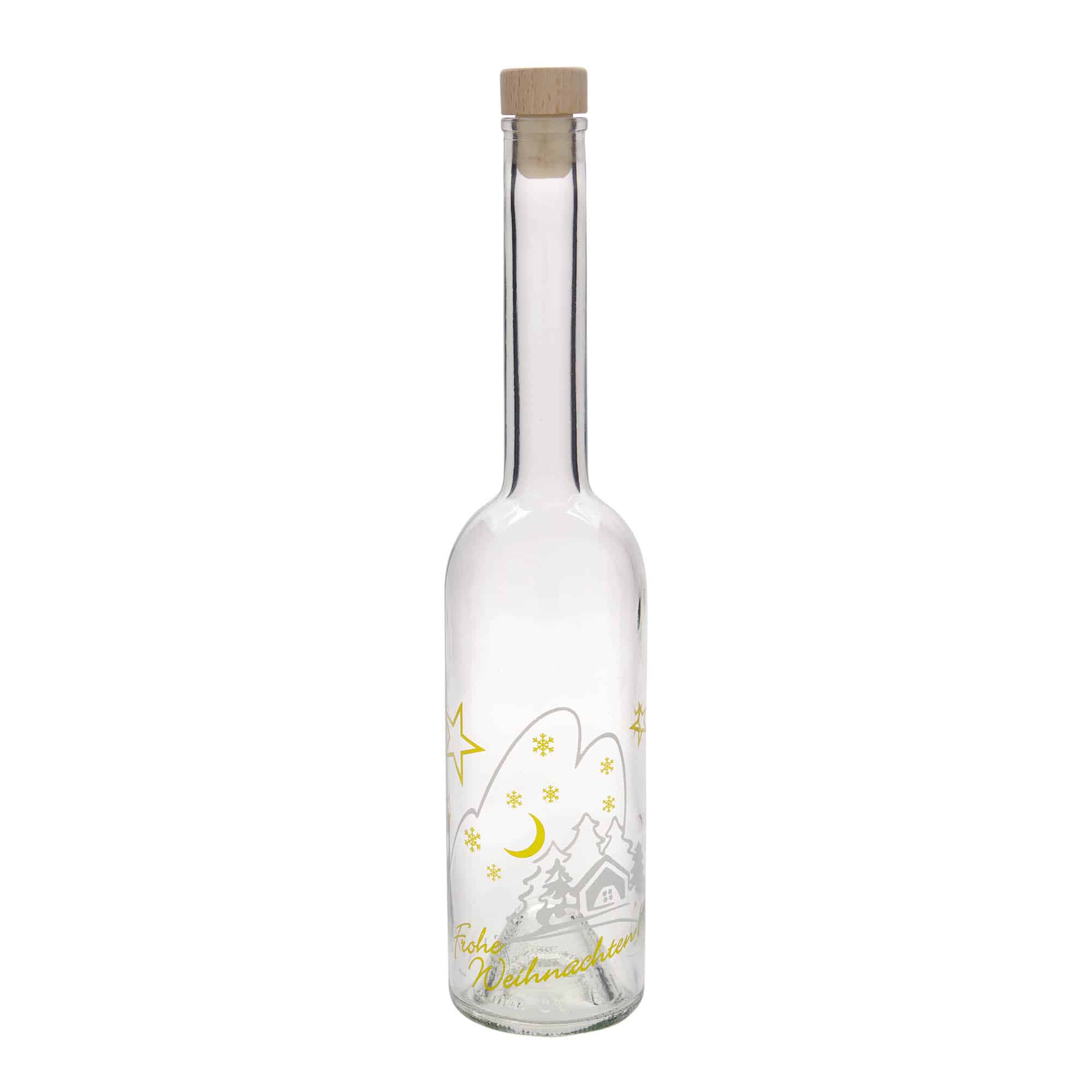 500 ml glassflaske "Opera", motiv: Juleidyll, åpning: Kork