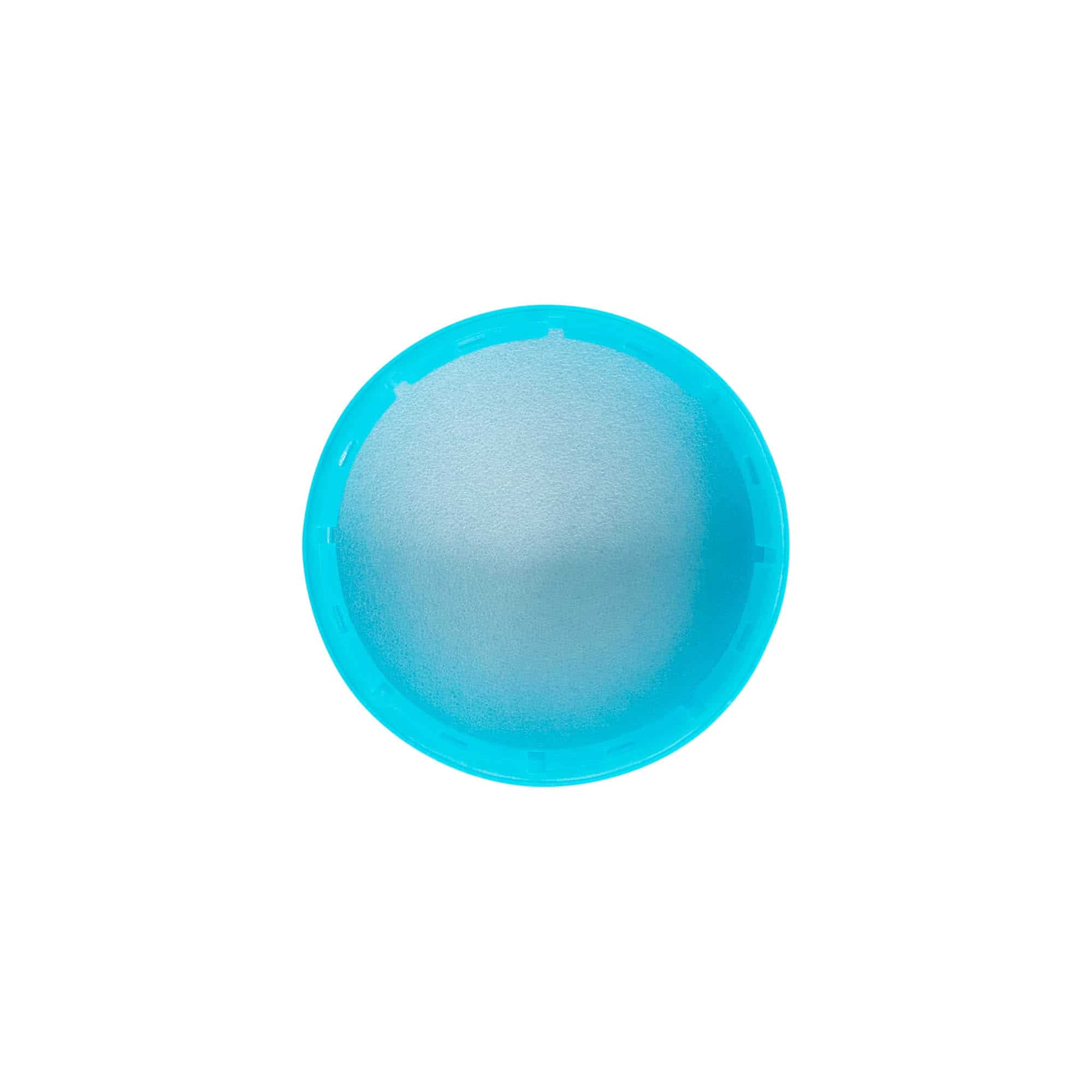 Skrulokk 40mm, PE-plast, hellblå