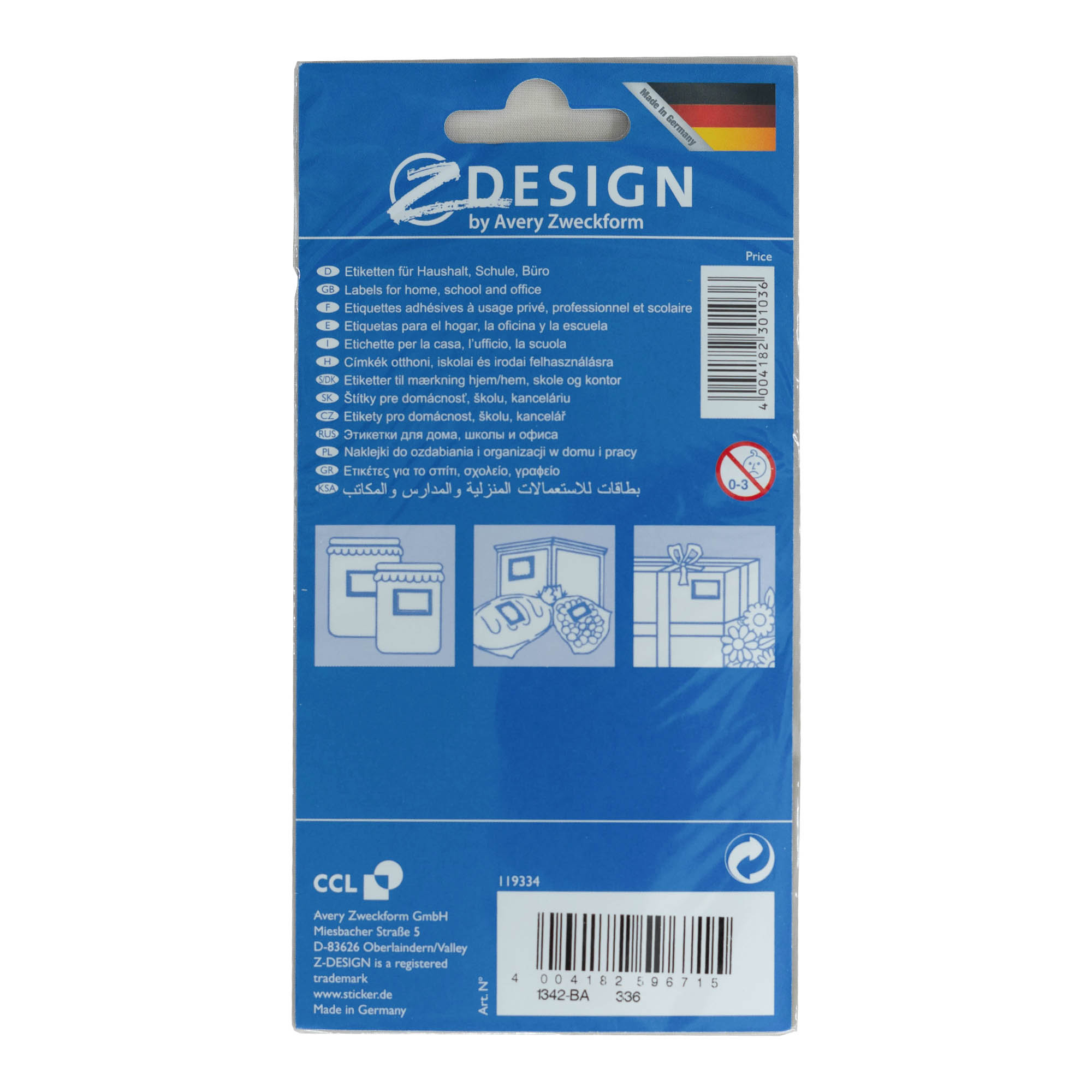 Zweckform etiketter 'Ramme Frukt', rektangulær, papir, flerfarget Zweckform etiketter 'Ramme Frukt', rektangulær, papir, flerfarget