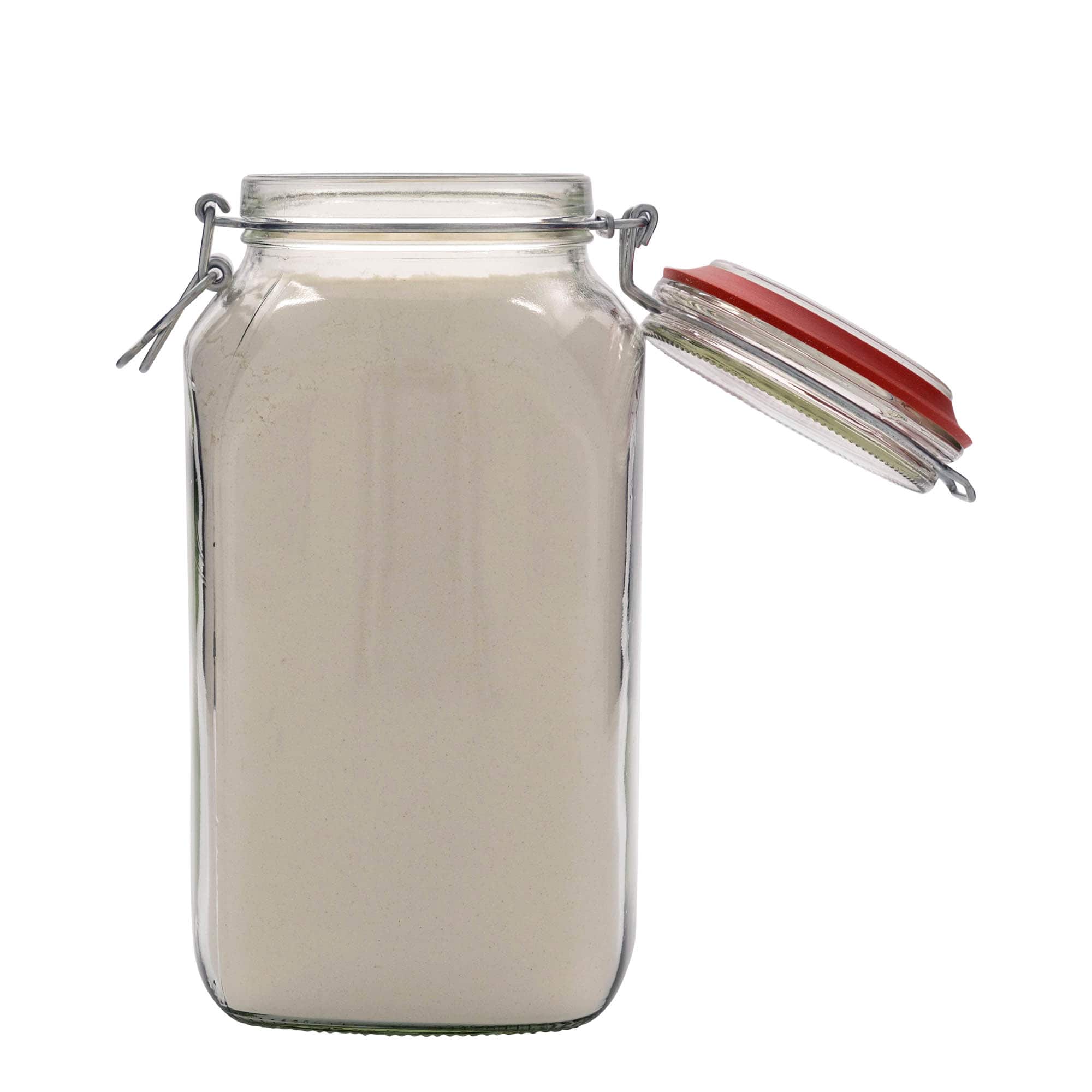 2.590 ml trådspenneglass #, firkantet, åpning: trådspenne-lukking