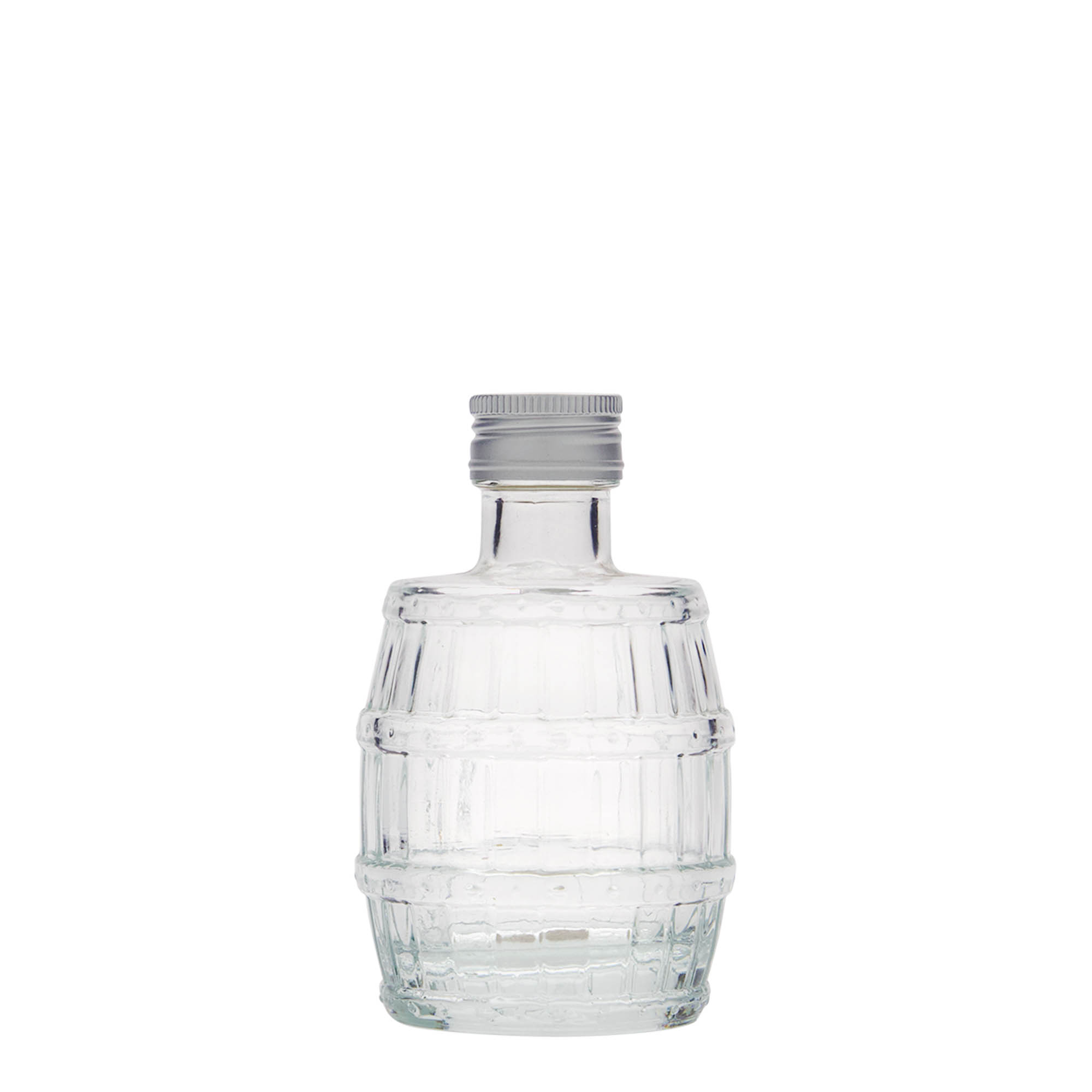 100 ml glassflaske 'tønne', åpning: PP 24
