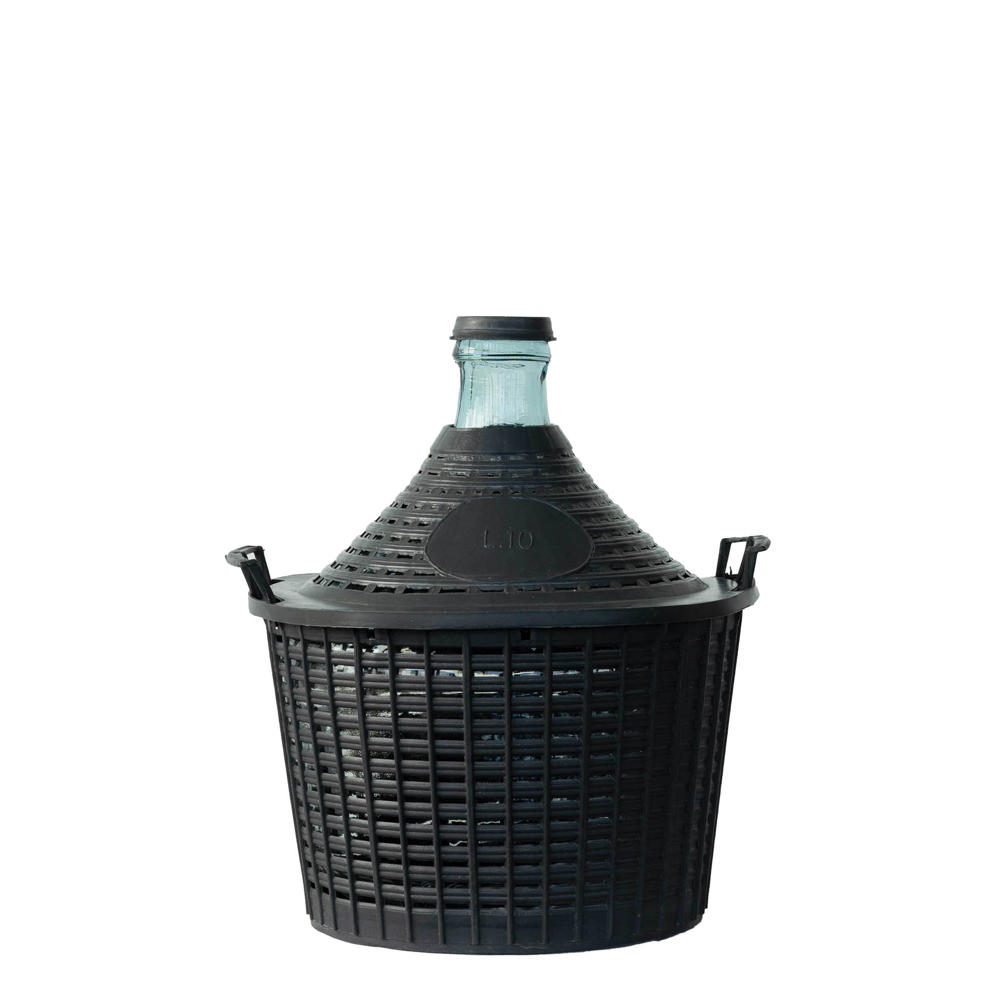 10 l ballongflaske med trang hals, glass, åpning: påleggslokk 10 l ballongflaske med trang hals, glass, åpning: påleggslokk