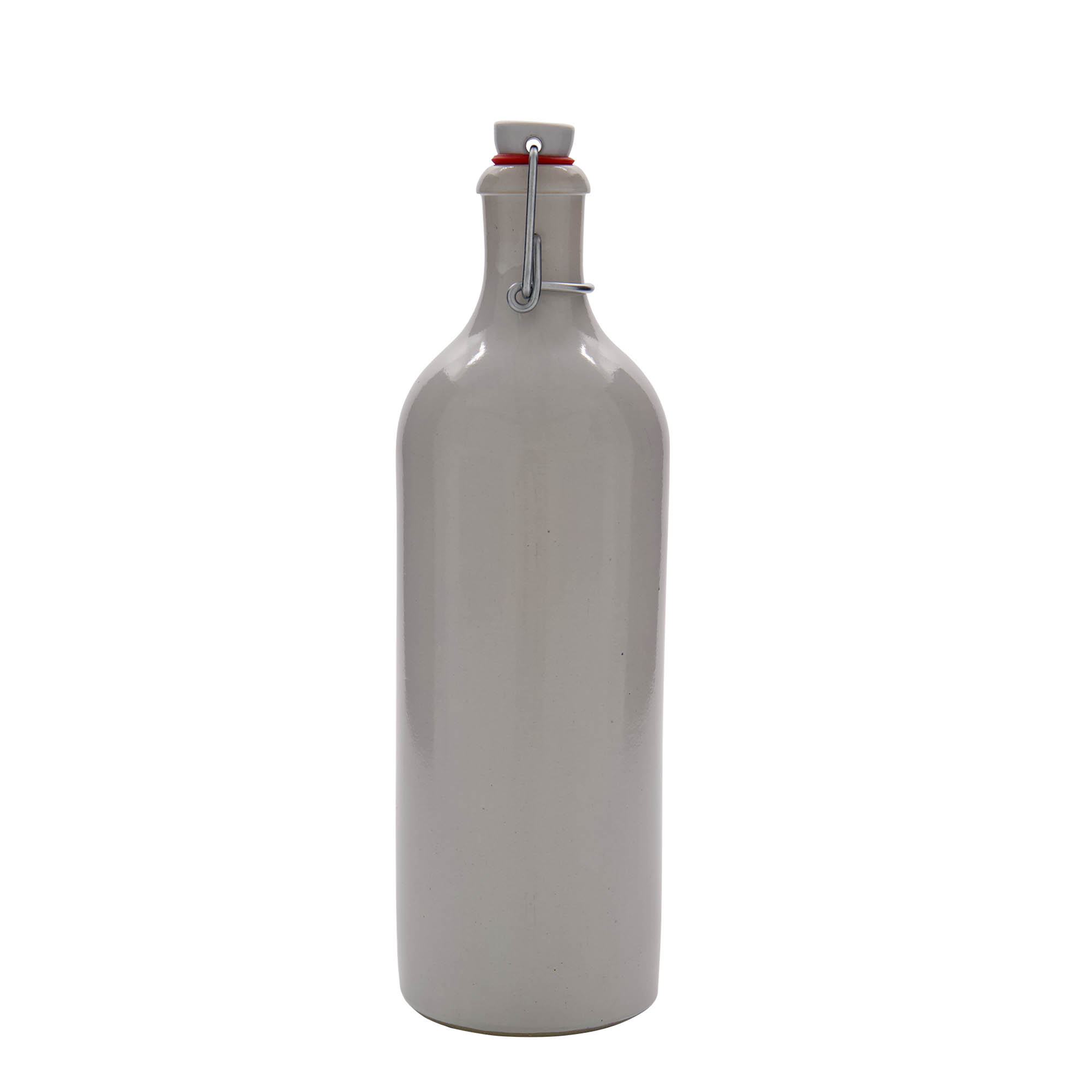 750 ml tonkrukke, steingods, hvit, åpning: patentlokk