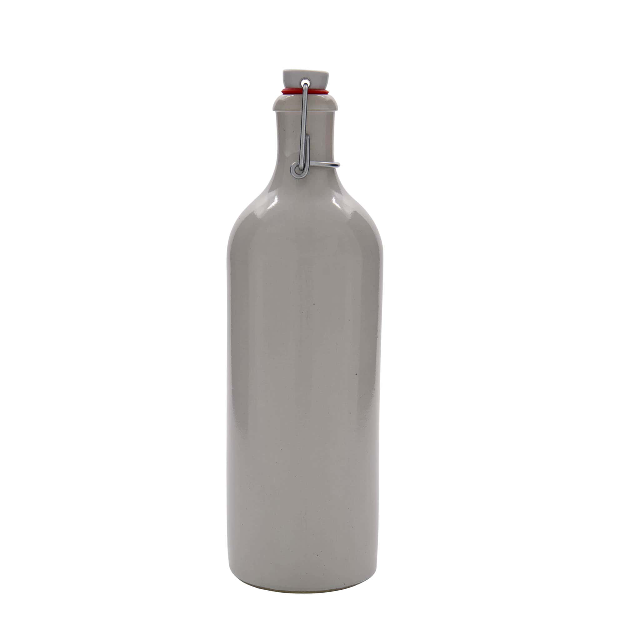 750 ml tonkrukke, steingods, hvit, åpning: patentlokk