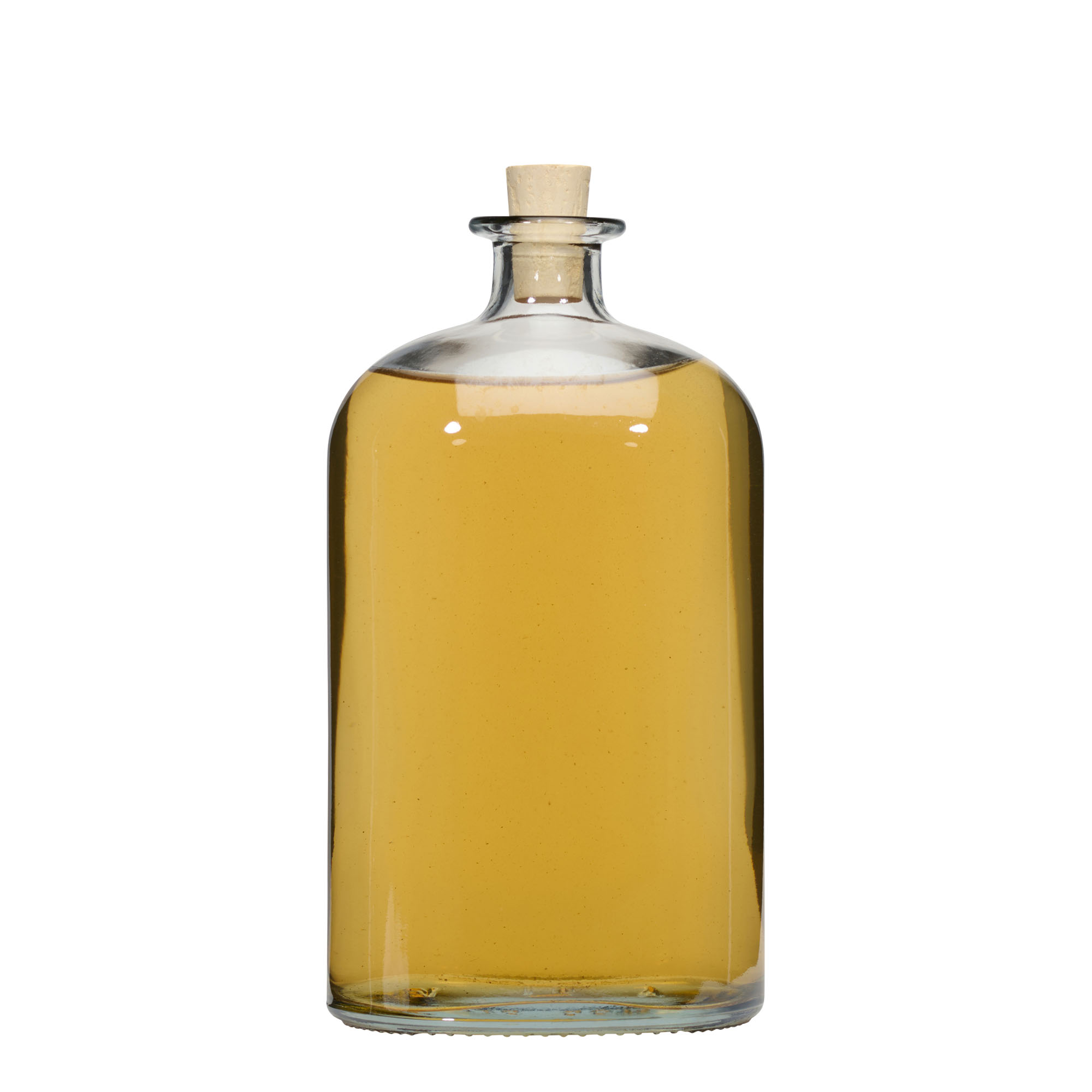 1.000 ml glassflaske 'Dundee', oval, åpning: kork 1.000 ml glassflaske 'Dundee', oval, åpning: kork