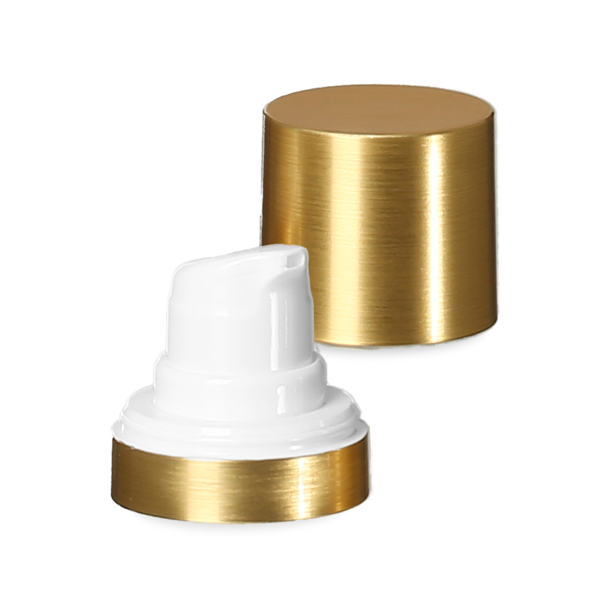 Airless hode Micro gullkant + hvit, blankt hettefeste Airless hode Micro gullkant + hvit, blankt hettefeste