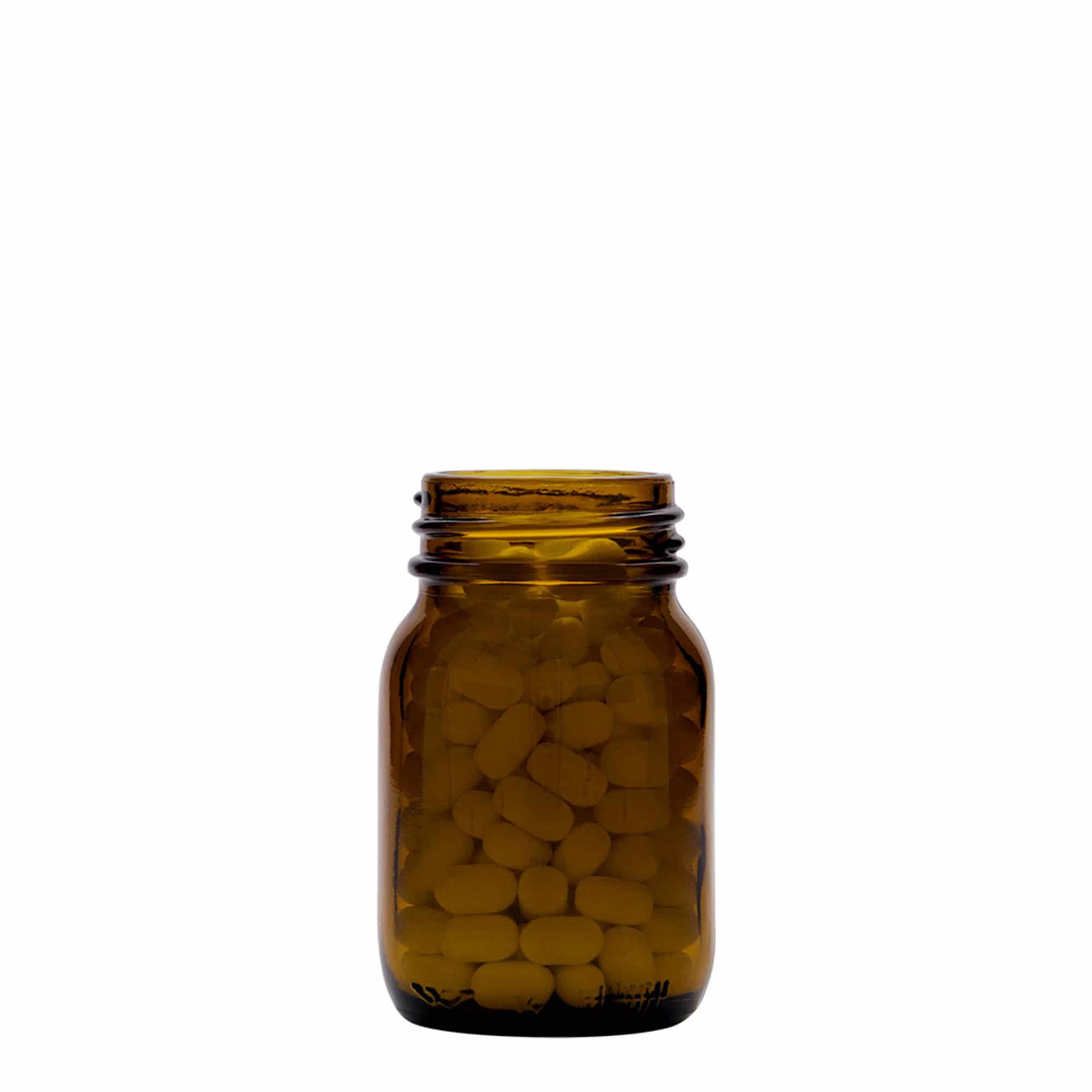75 ml bredhalsglass, brunt, åpning: DIN 40