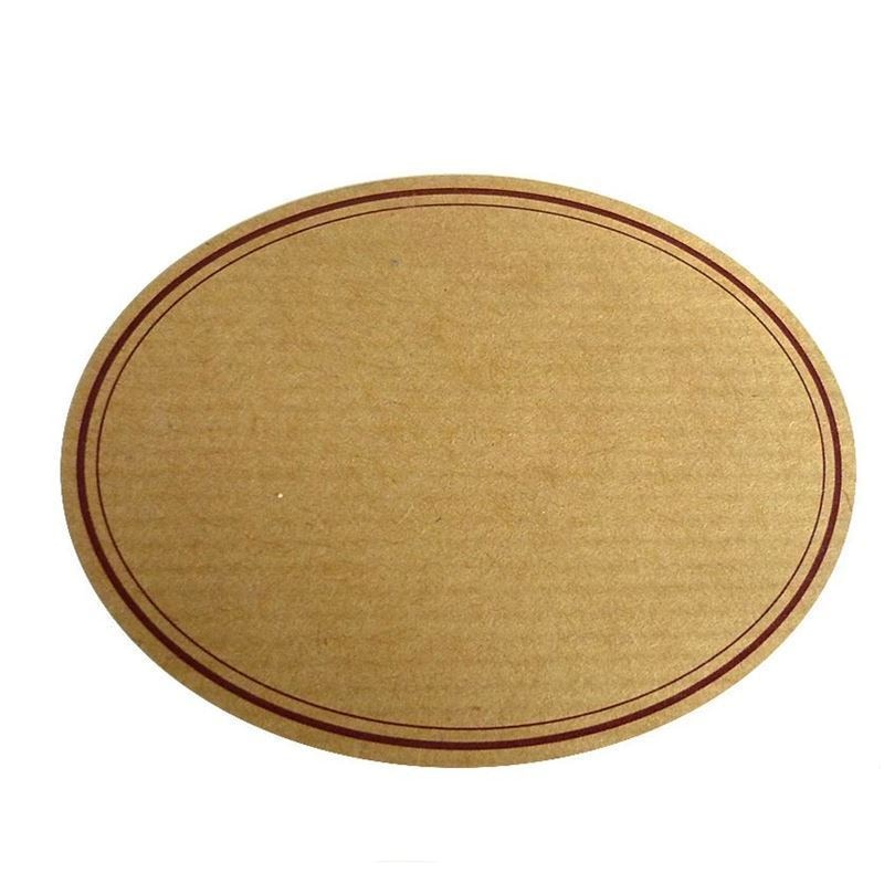Naturmerke, oval, papir, rødbrun