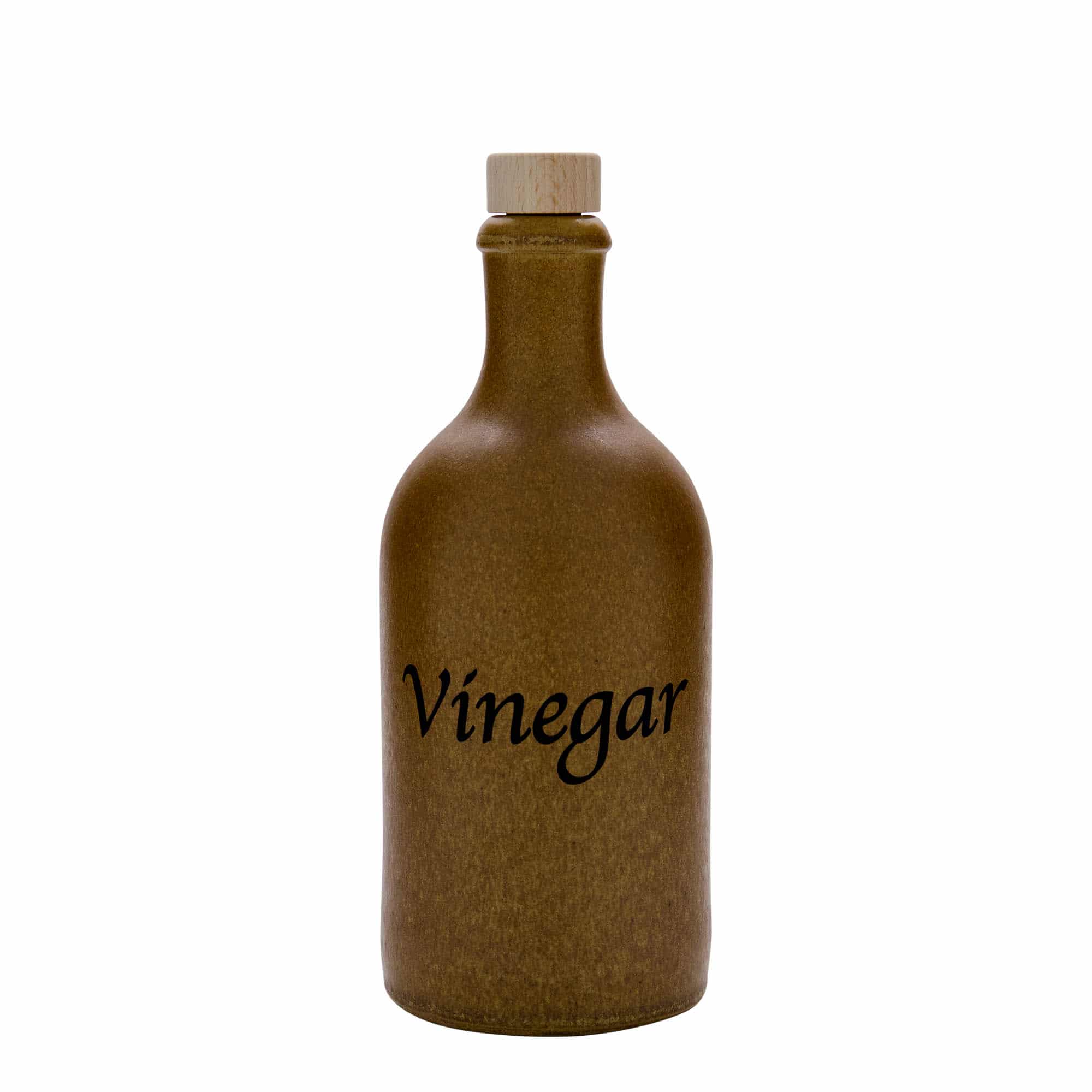 500 ml leirkrus, motiv: Vinegar, steintøy, brun-krystall, åpning: Kork