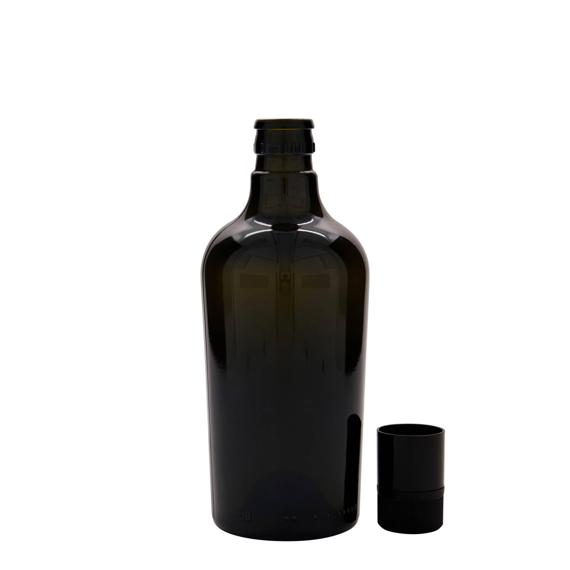 500 ml eddik-/olje flaske 'Oleum', glass, antikkgrønn, åpning: DOP