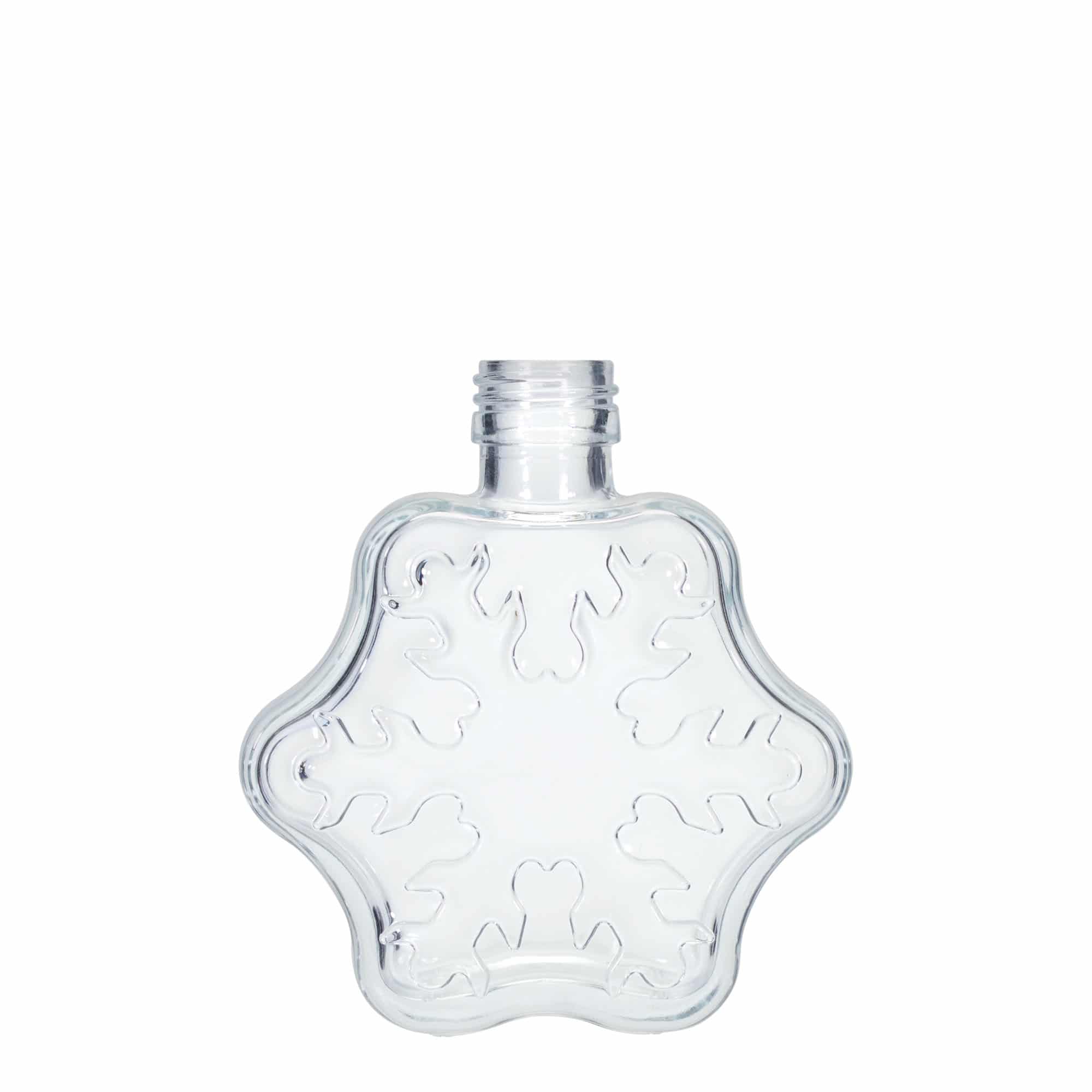 200 ml glassflaske 'Snøfnugg', munn: PP 28 200 ml glassflaske 'Snøfnugg', munn: PP 28