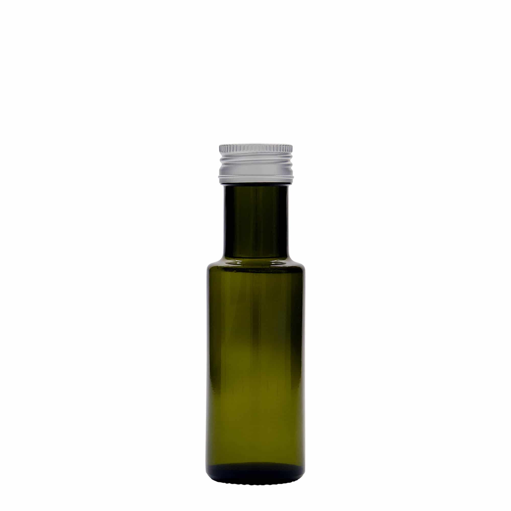 100 ml glassflaske 'Dorica', antikkgrønn, åpning: PP 31,5