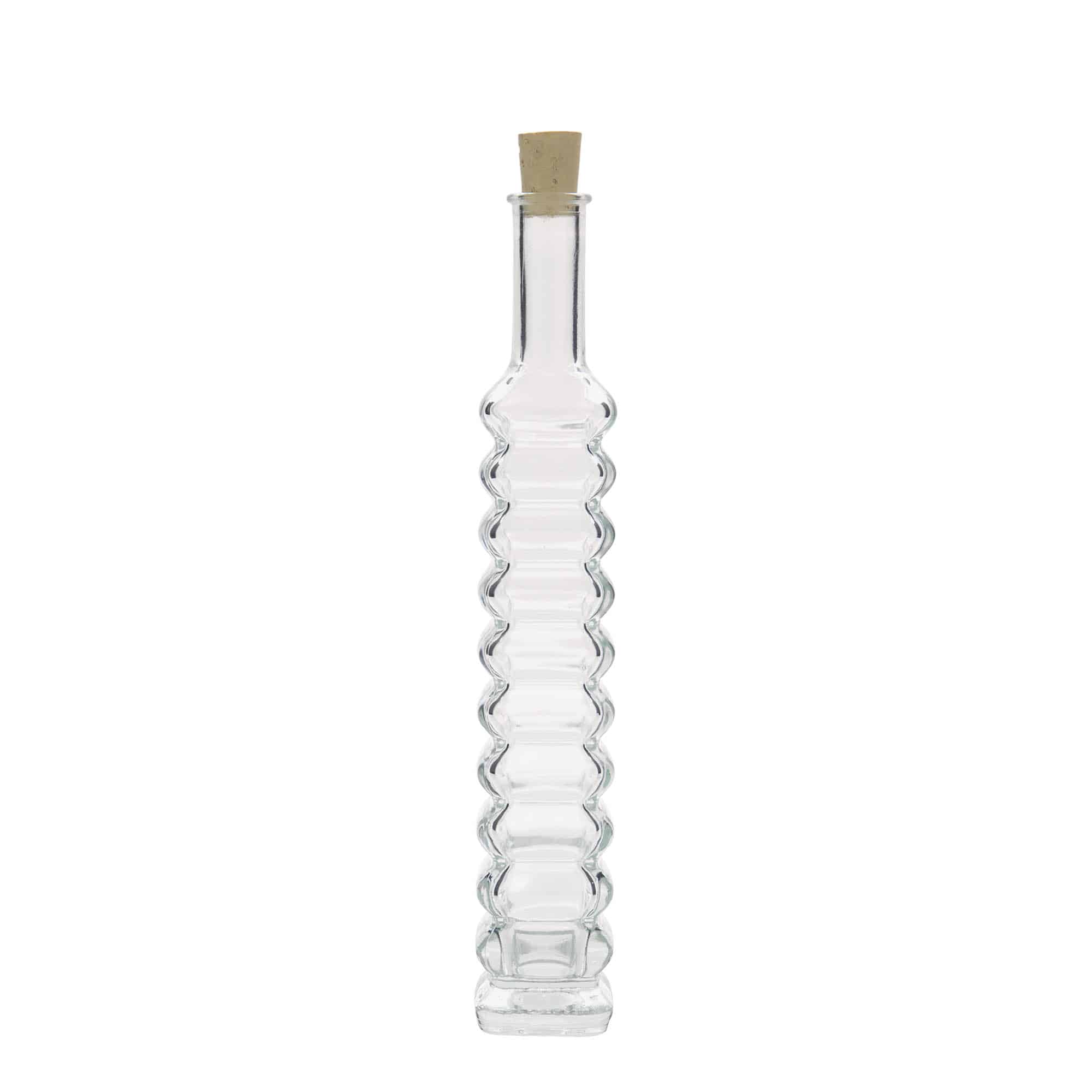 100 ml glassflaske "Roma", kvadratisk, åpning: Kork