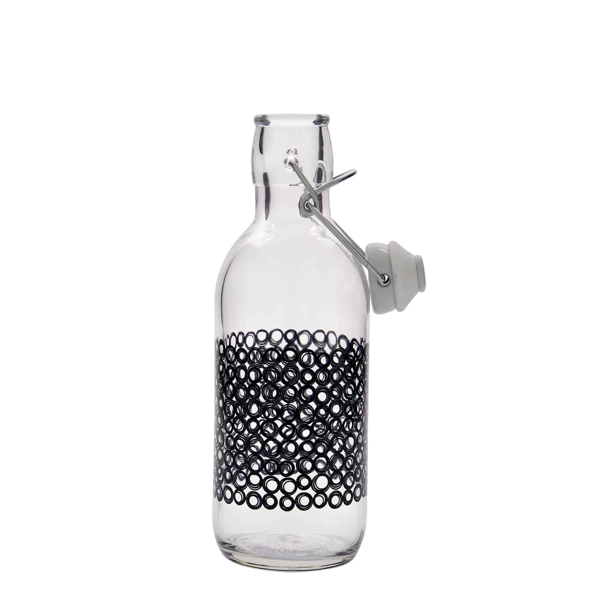 500 ml glassflaske "Emilia", motiv: Circola nero, åpning: Bøylelokk 500 ml glassflaske "Emilia", motiv: Circola nero, åpning: Bøylelokk