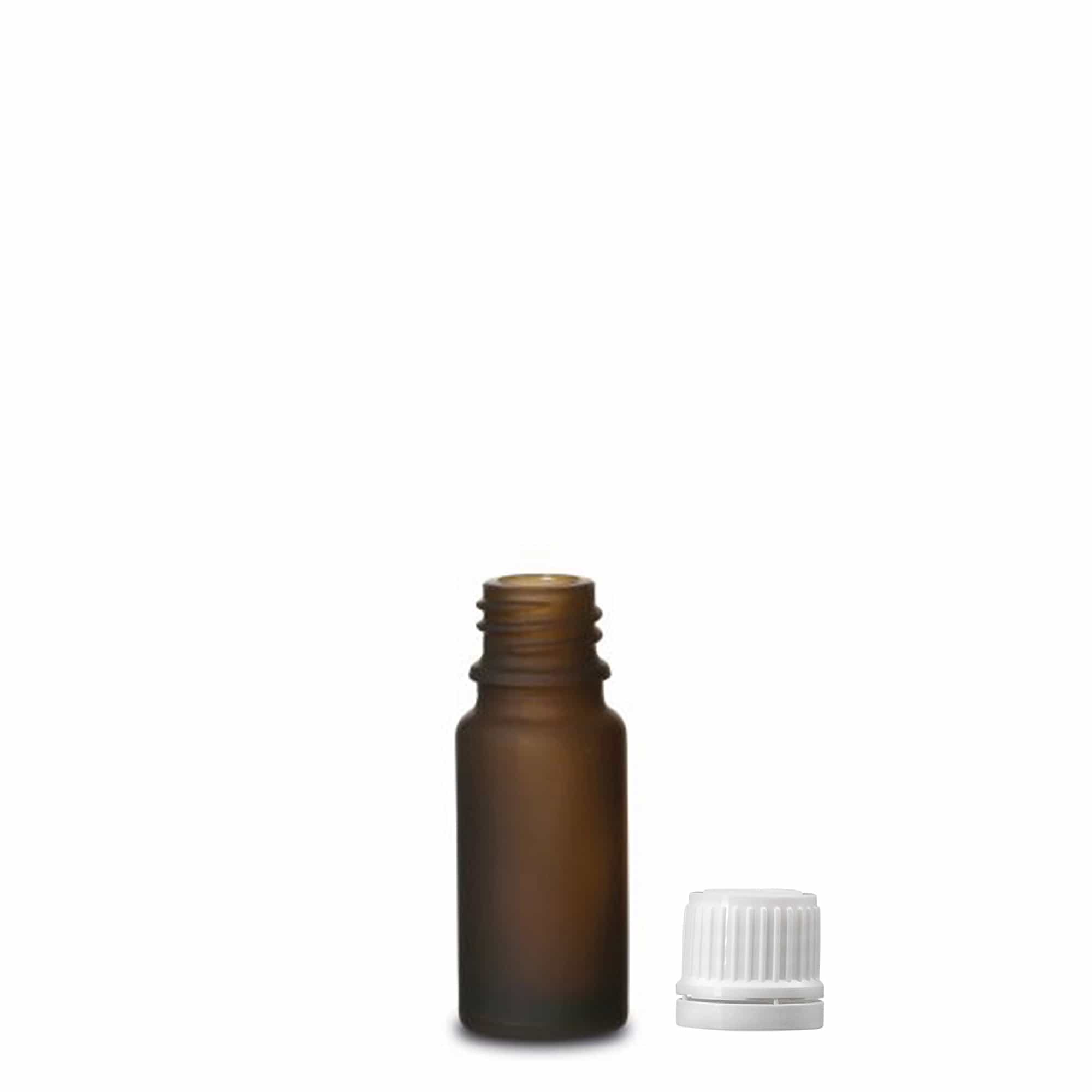 10 ml medisinsk flaske, glass, brunt frostet, åpning: DIN 18