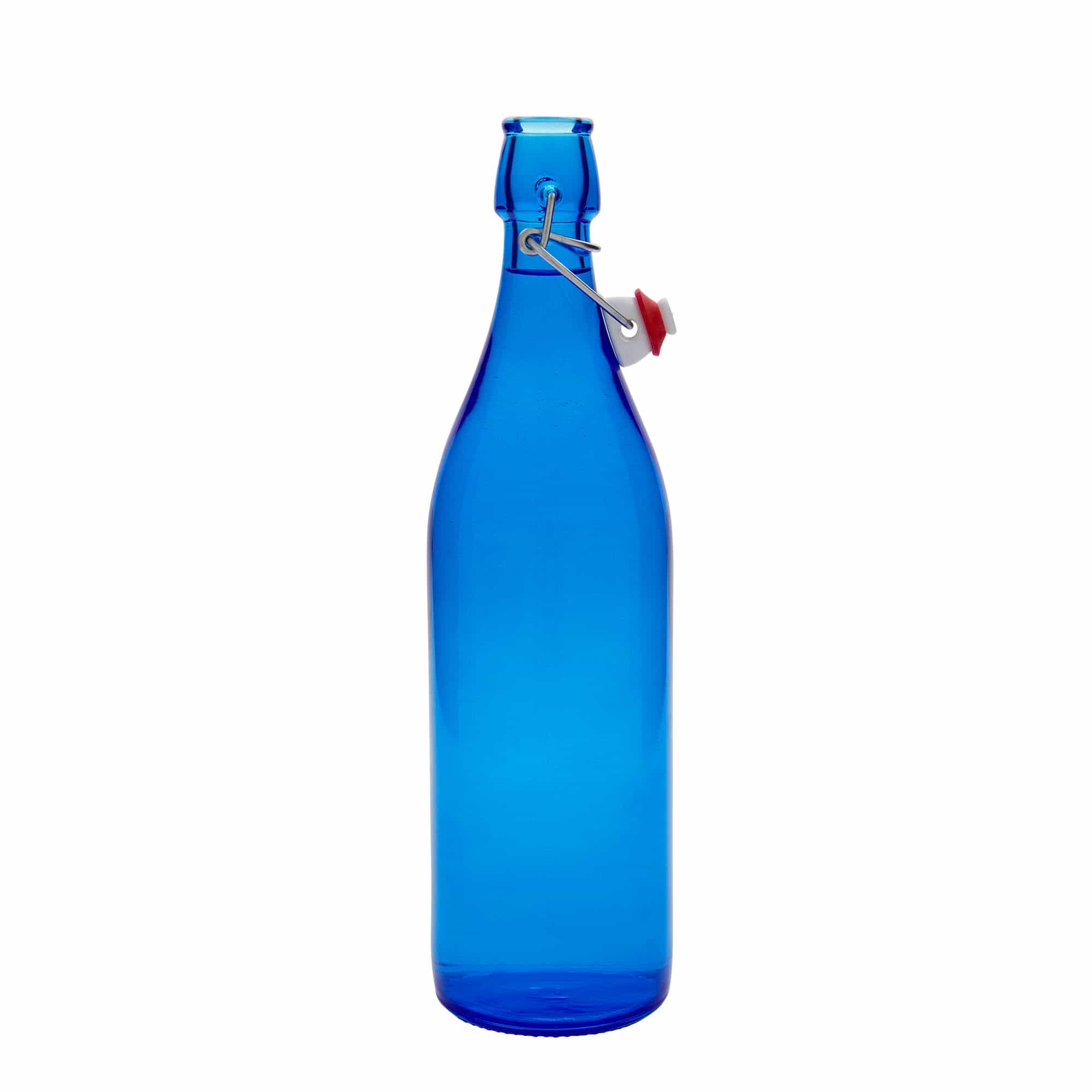 1000 ml glassflaske "Giara", blå, åpning: Bøylelokk