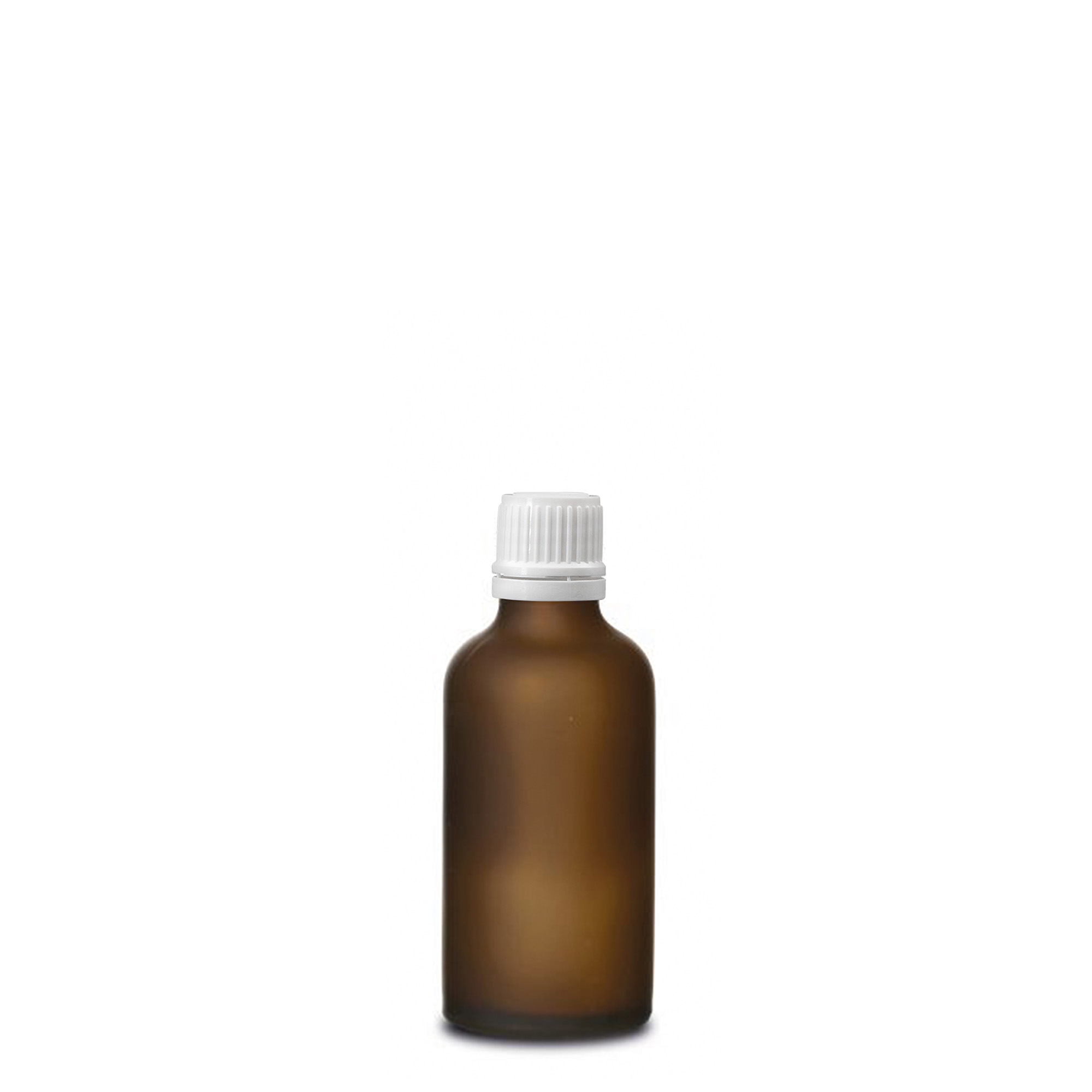 50 ml medisinsk flaske, glass, brunt frostet, åpning: DIN 18