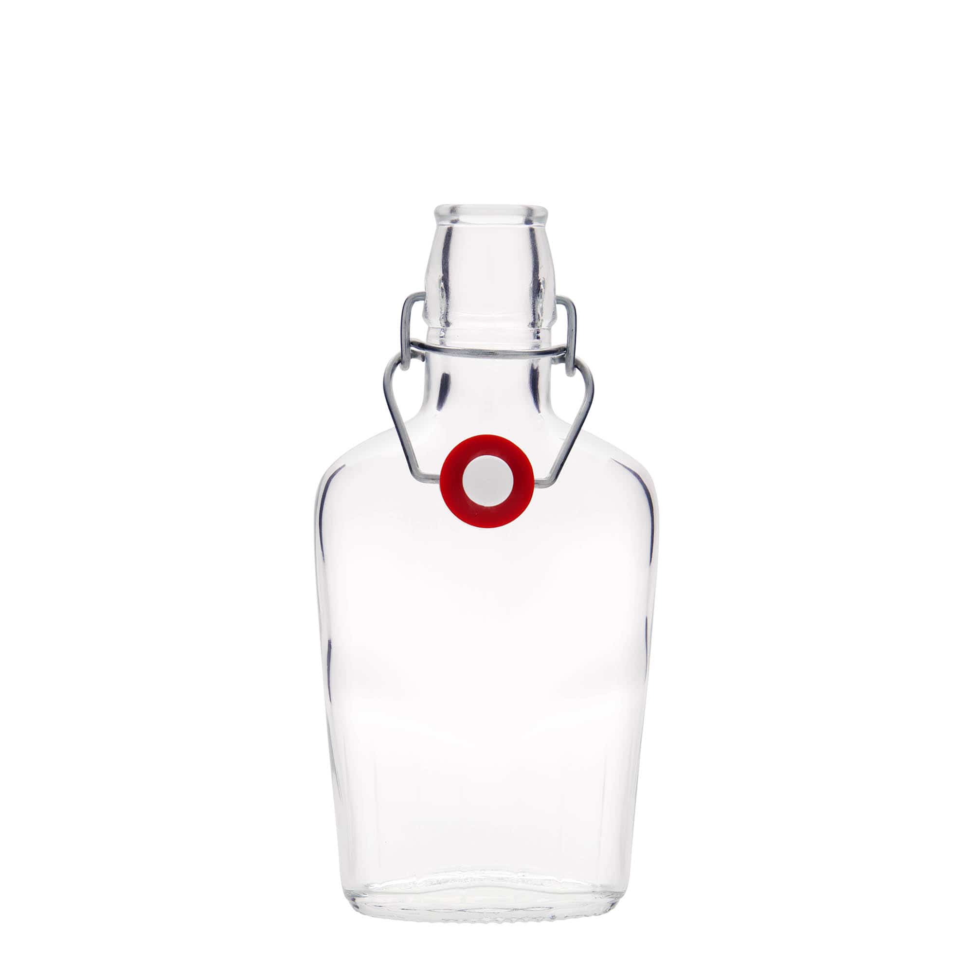 250 ml glassflaske "Fiaschetta", oval, åpning: Bøylelokk