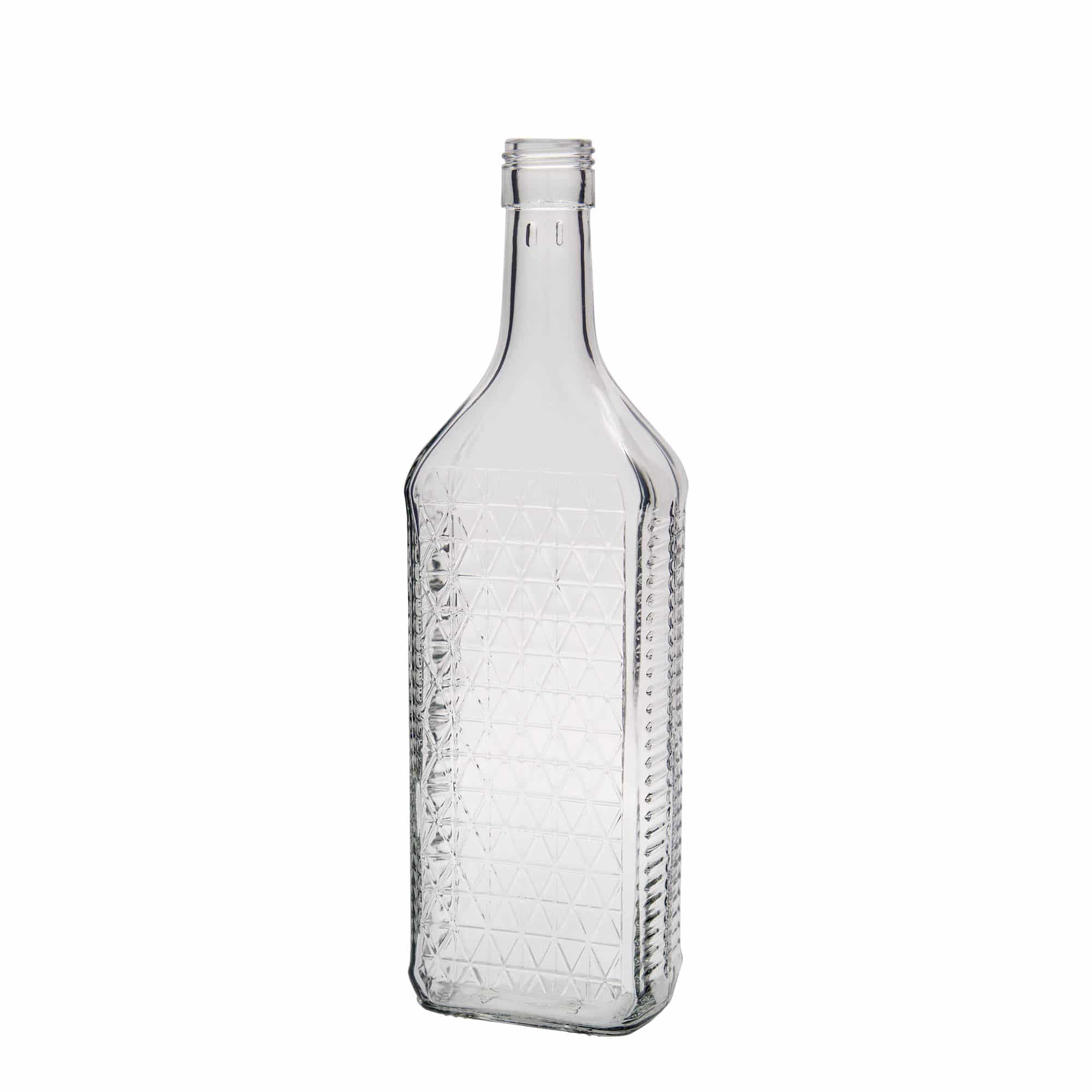 700 ml glassflaske "Caruso", firkantet, åpning: PP 31,5