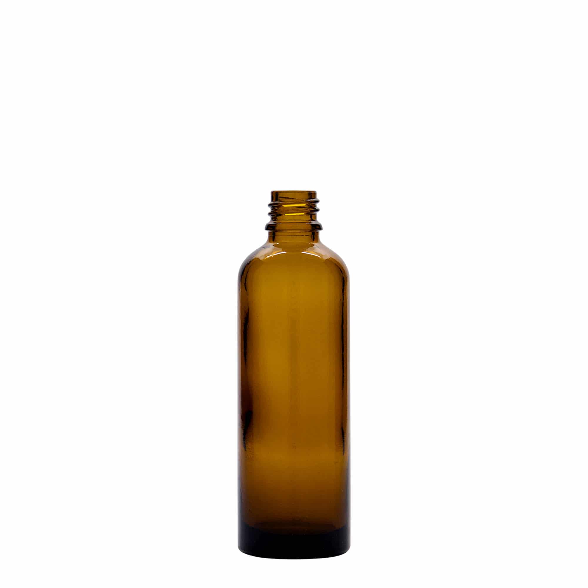 75 ml medisinsk flaske, glass, brun, åpning: DIN 18