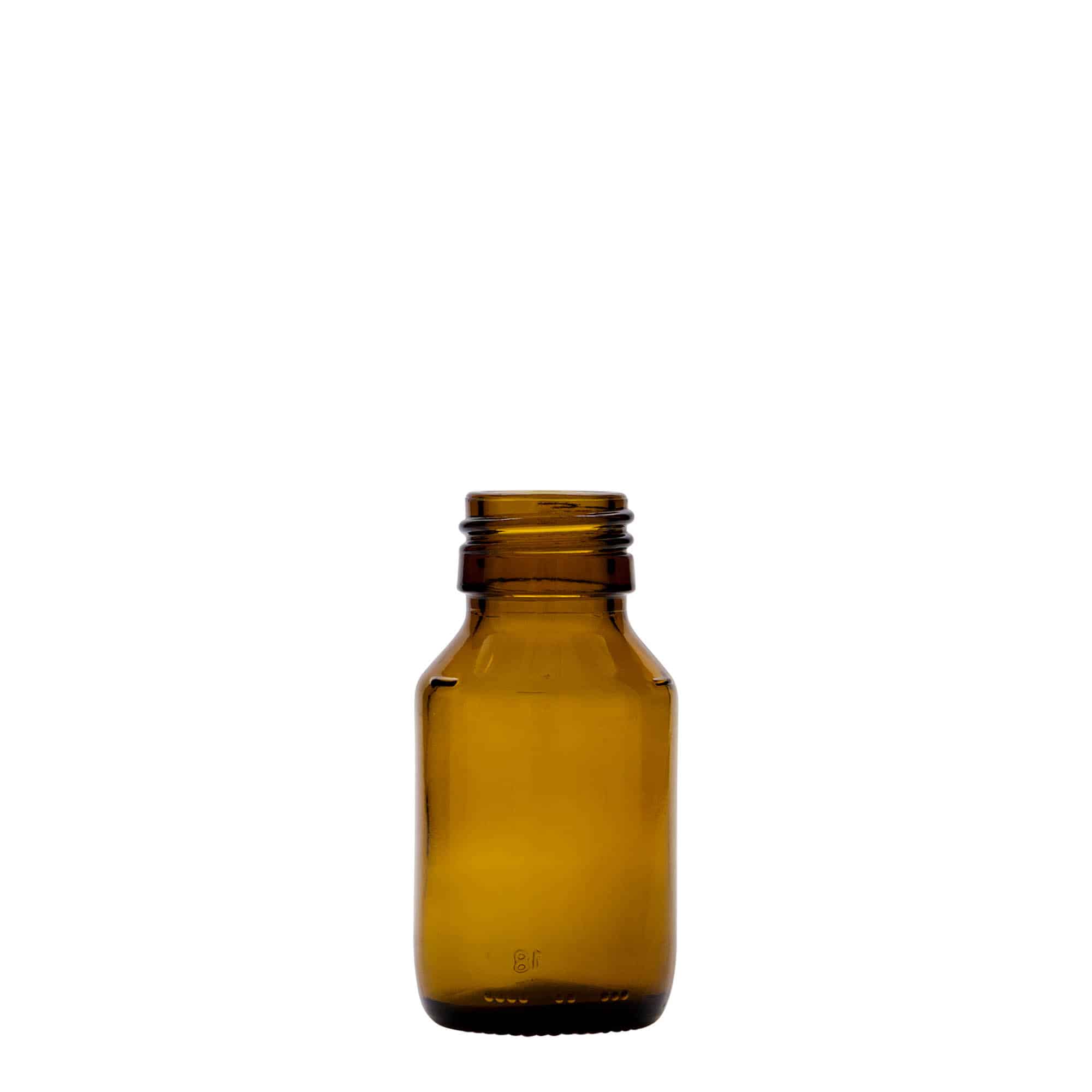 50 ml medisinflaske, brun, glass, åpning: PP 28 50 ml medisinflaske, brun, glass, åpning: PP 28