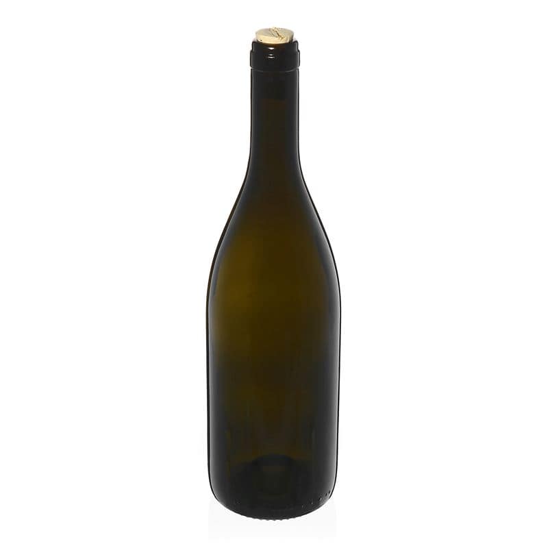 750 ml vinflaske "Tiffany", antikkgrønn, åpning: Kork